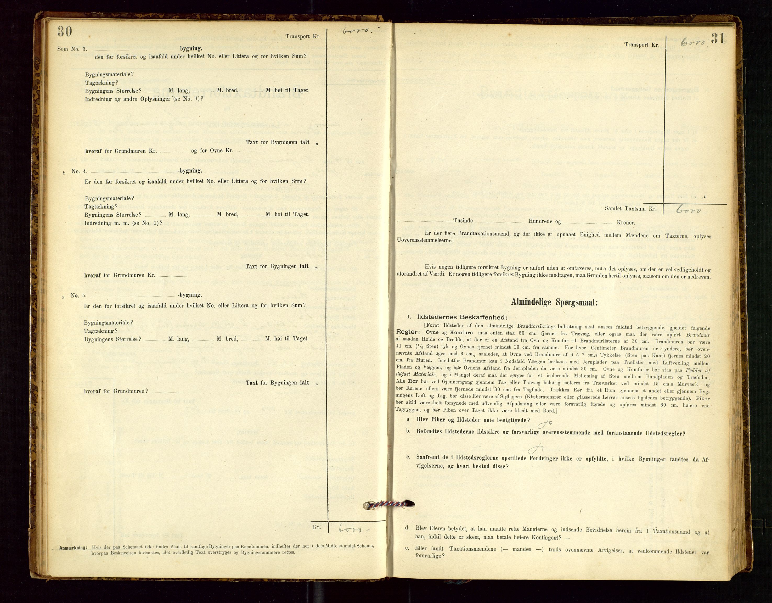 Finnøy lensmannskontor, SAST/A-100442/Goa/L0003: Branntakstprotokoll - skjemaprotokoll, 1896-1954, p. 30-31