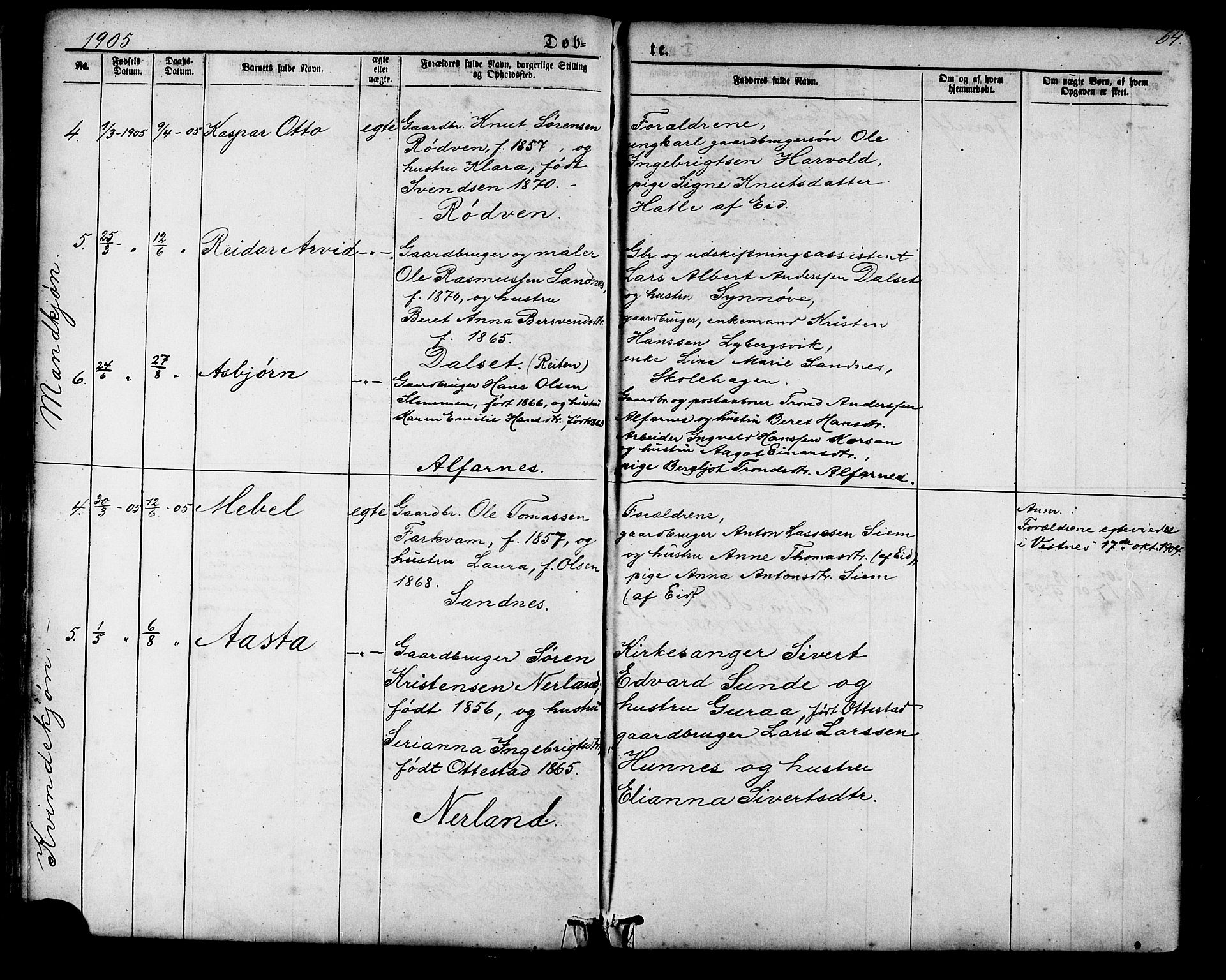 Ministerialprotokoller, klokkerbøker og fødselsregistre - Møre og Romsdal, AV/SAT-A-1454/548/L0614: Parish register (copy) no. 548C02, 1867-1917, p. 64