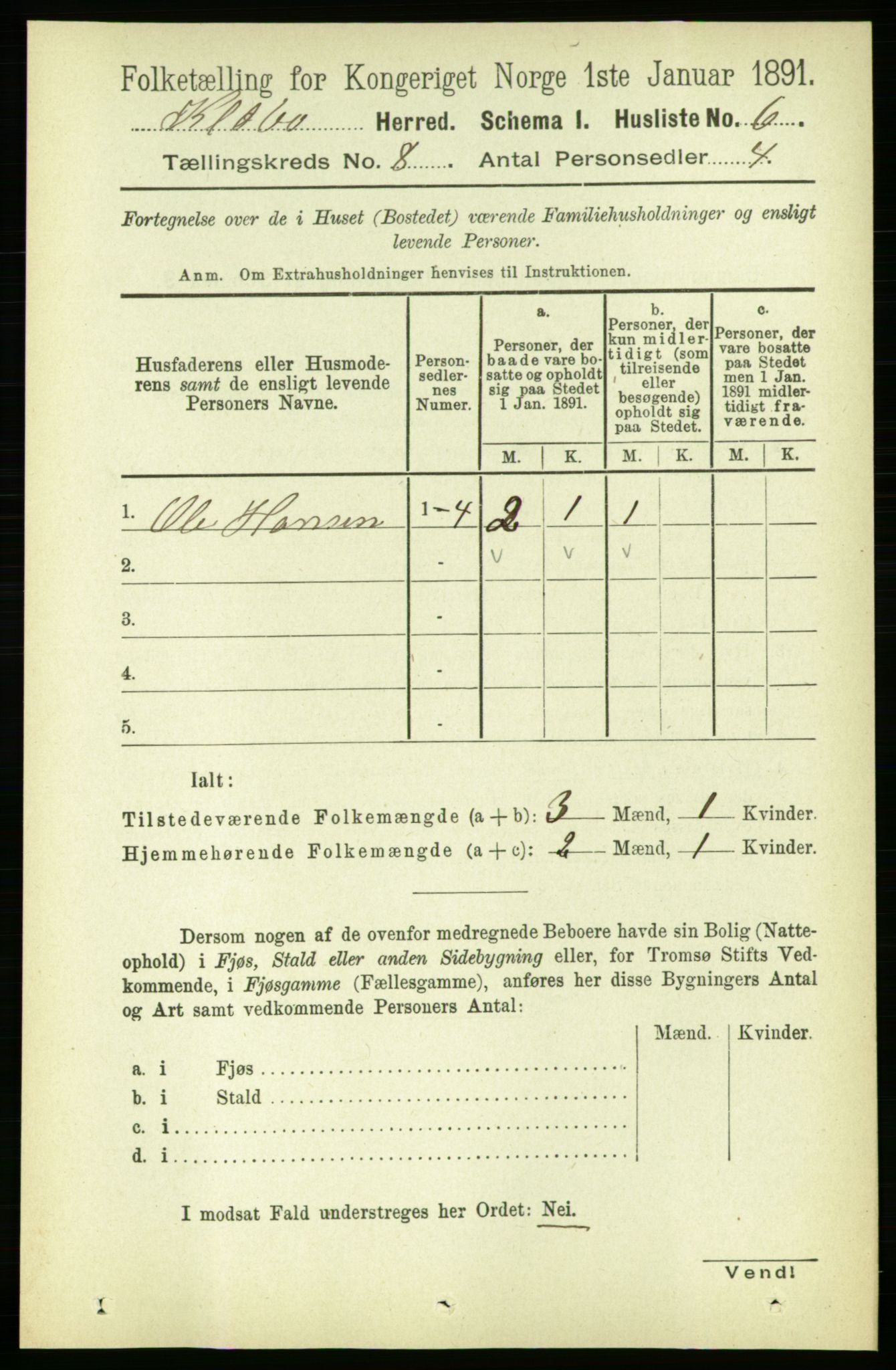 RA, 1891 census for 1662 Klæbu, 1891, p. 1530