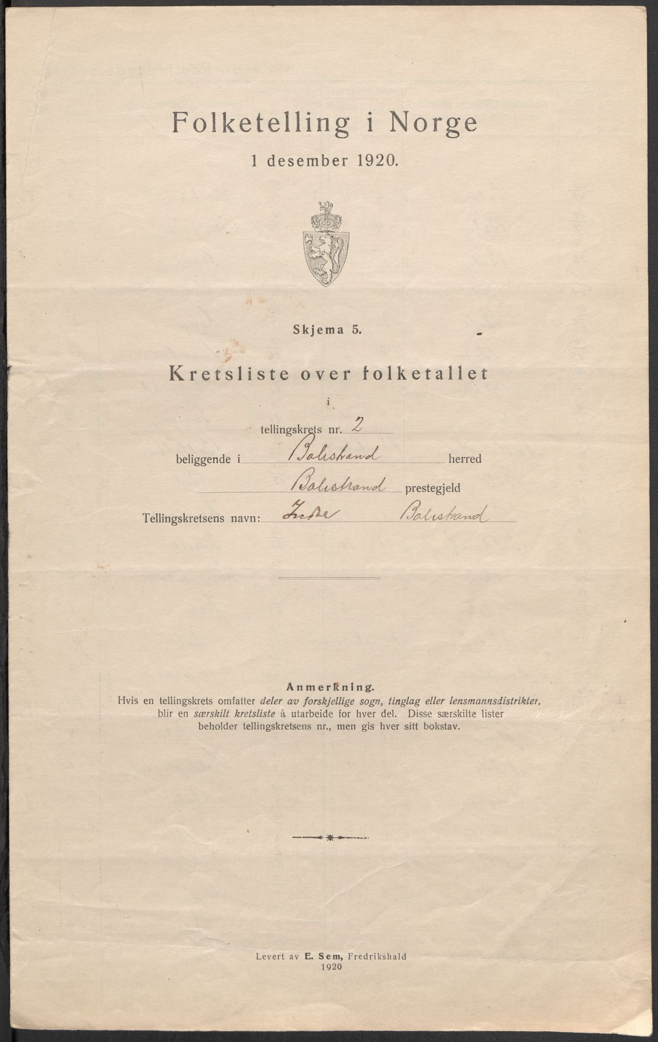 SAB, 1920 census for Balestrand, 1920, p. 8