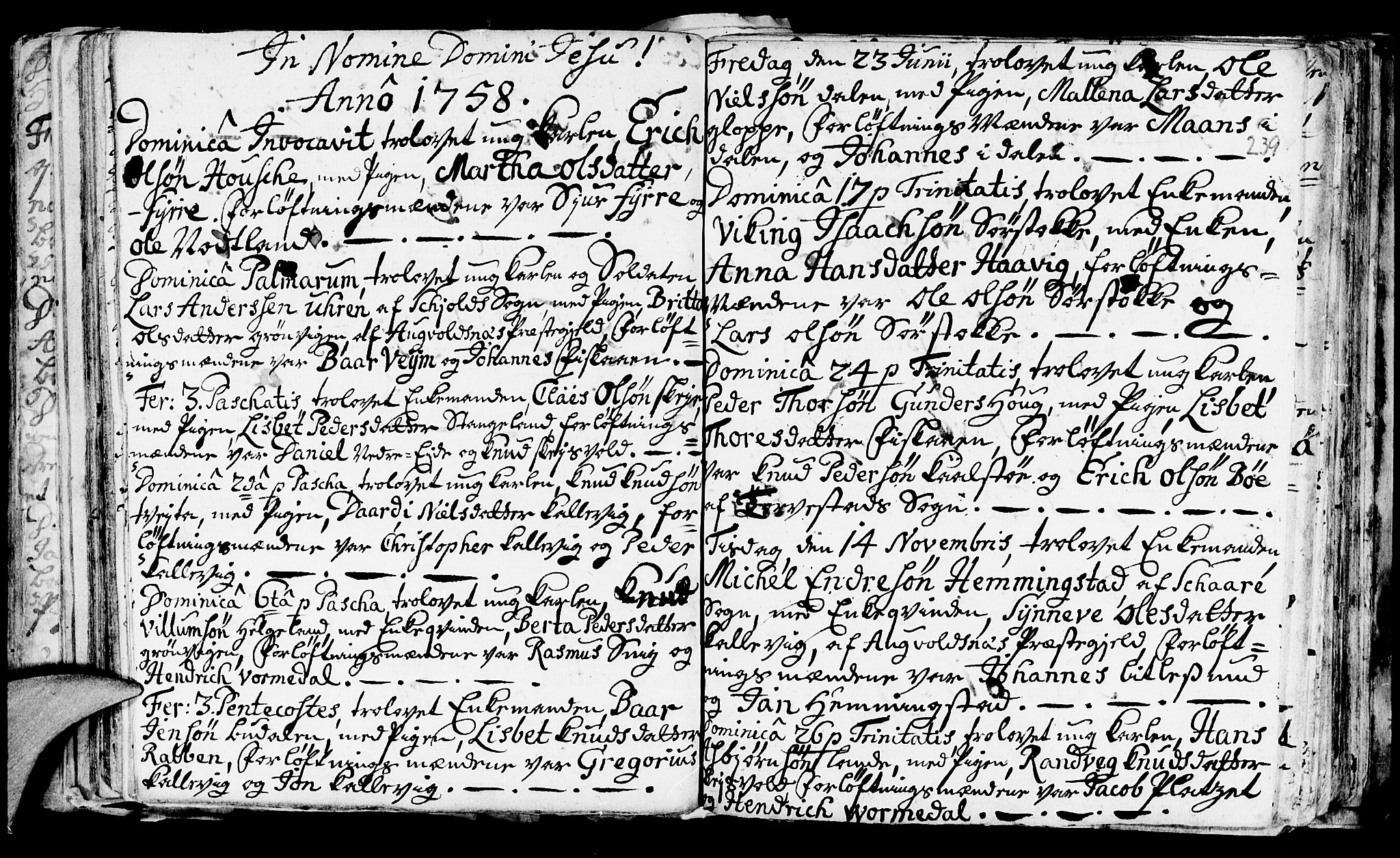 Avaldsnes sokneprestkontor, SAST/A -101851/H/Ha/Haa/L0001: Parish register (official) no. A 1, 1711-1764, p. 239