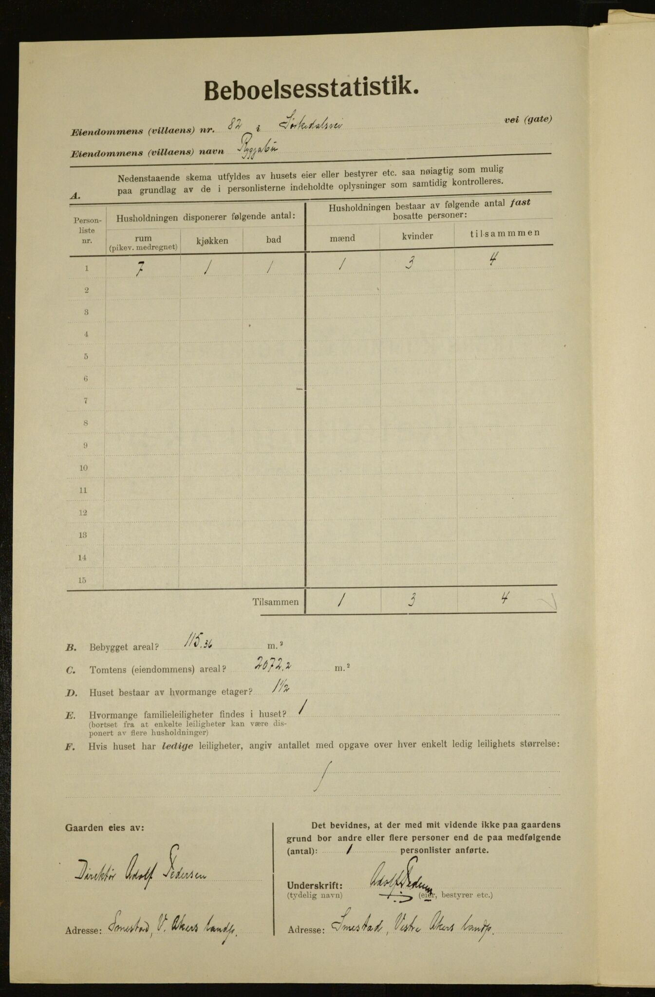 , Municipal Census 1923 for Aker, 1923, p. 6238