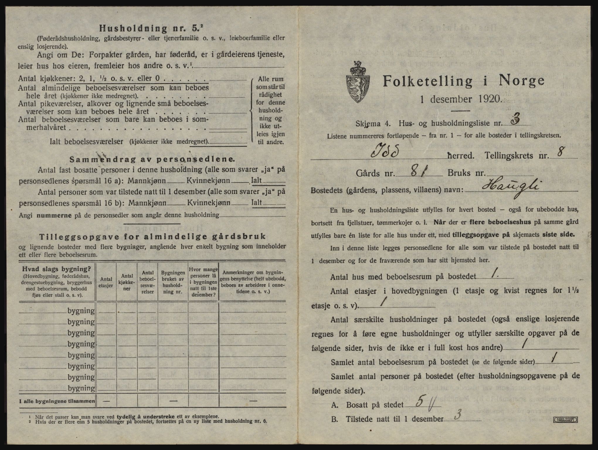 SAO, 1920 census for Idd, 1920, p. 1168