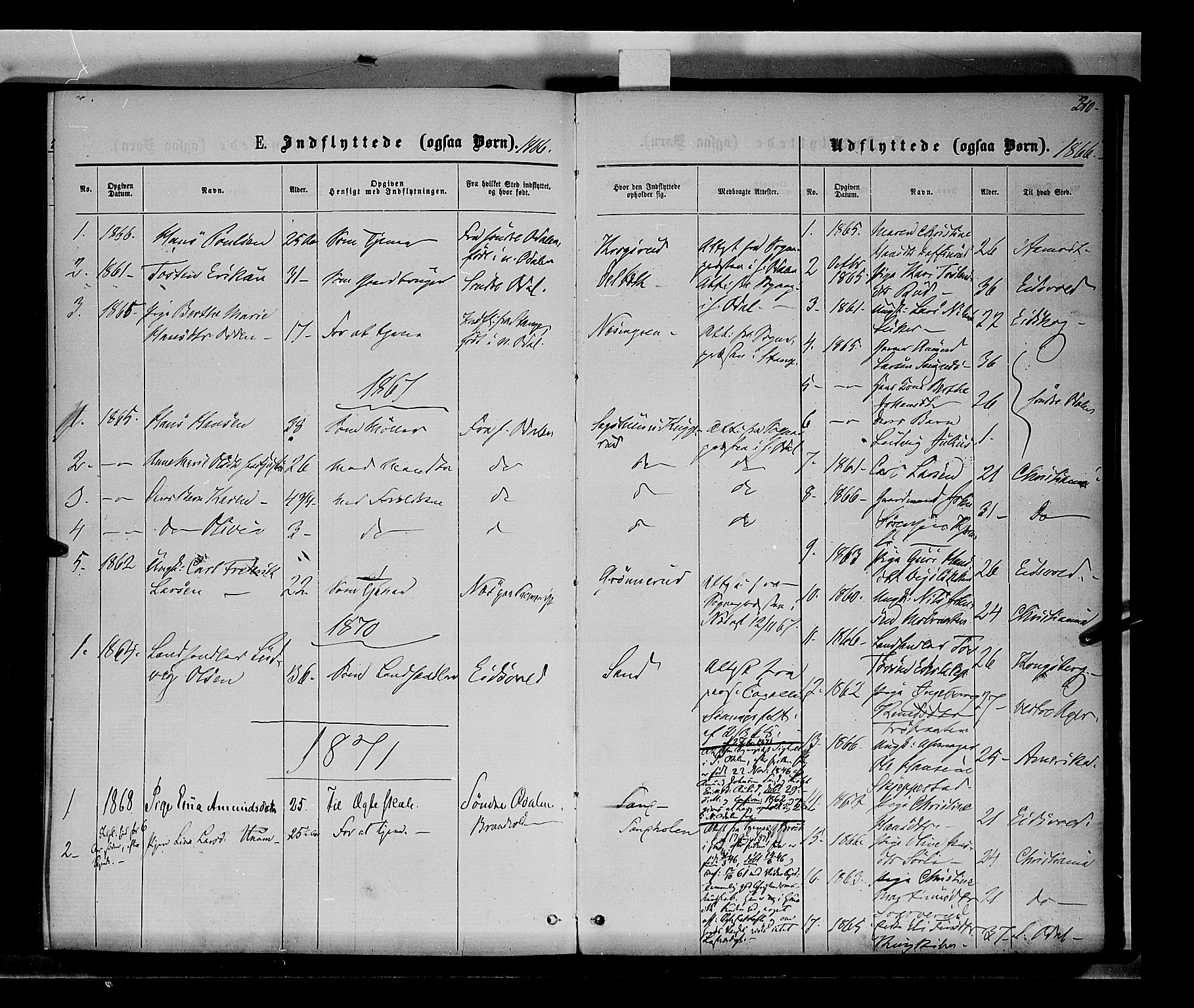 Nord-Odal prestekontor, SAH/PREST-032/H/Ha/Haa/L0004: Parish register (official) no. 4, 1866-1873, p. 210