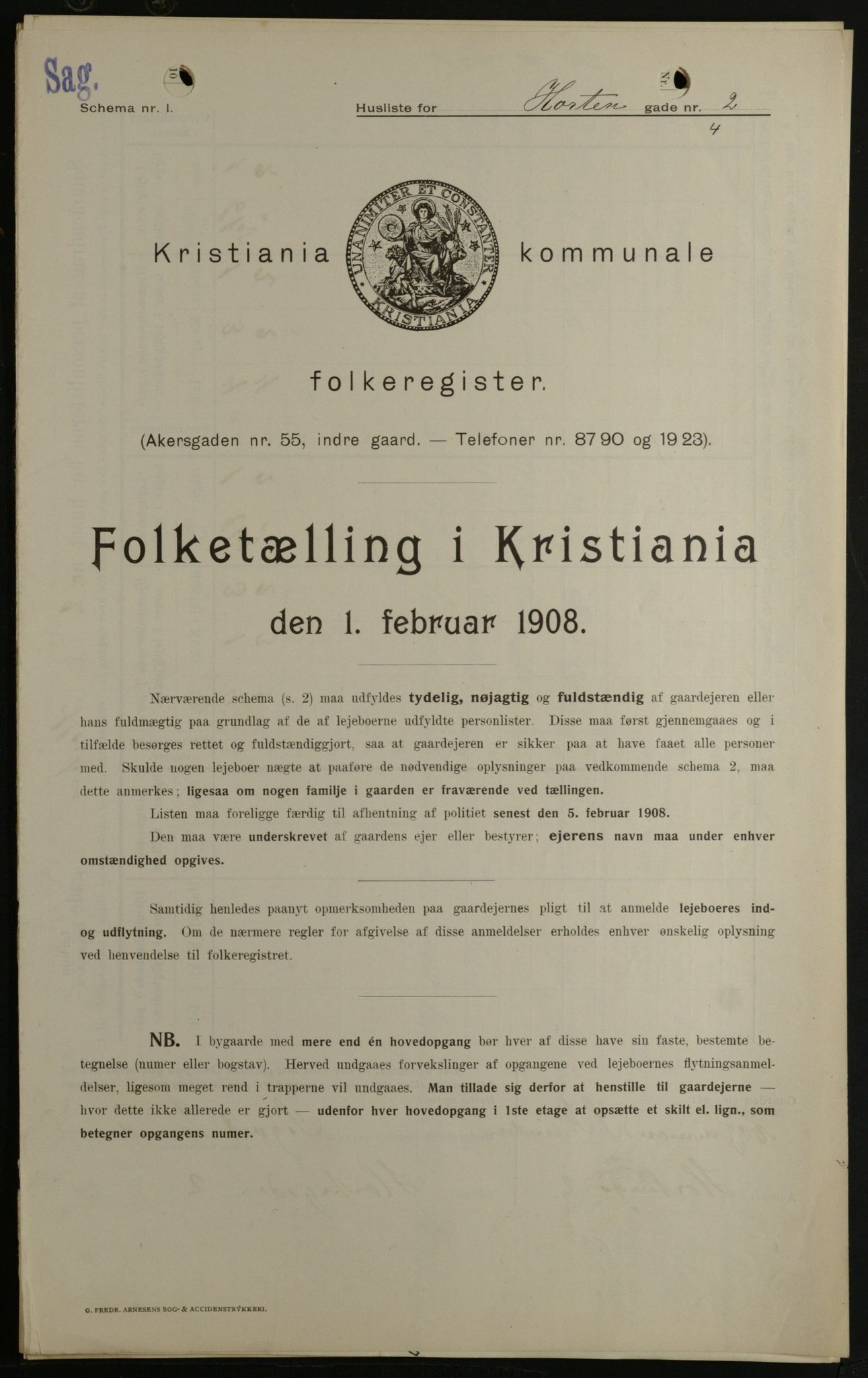 OBA, Municipal Census 1908 for Kristiania, 1908, p. 37239