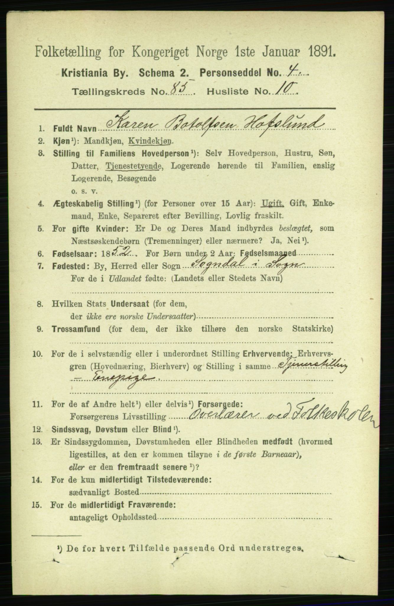 RA, 1891 census for 0301 Kristiania, 1891, p. 42980