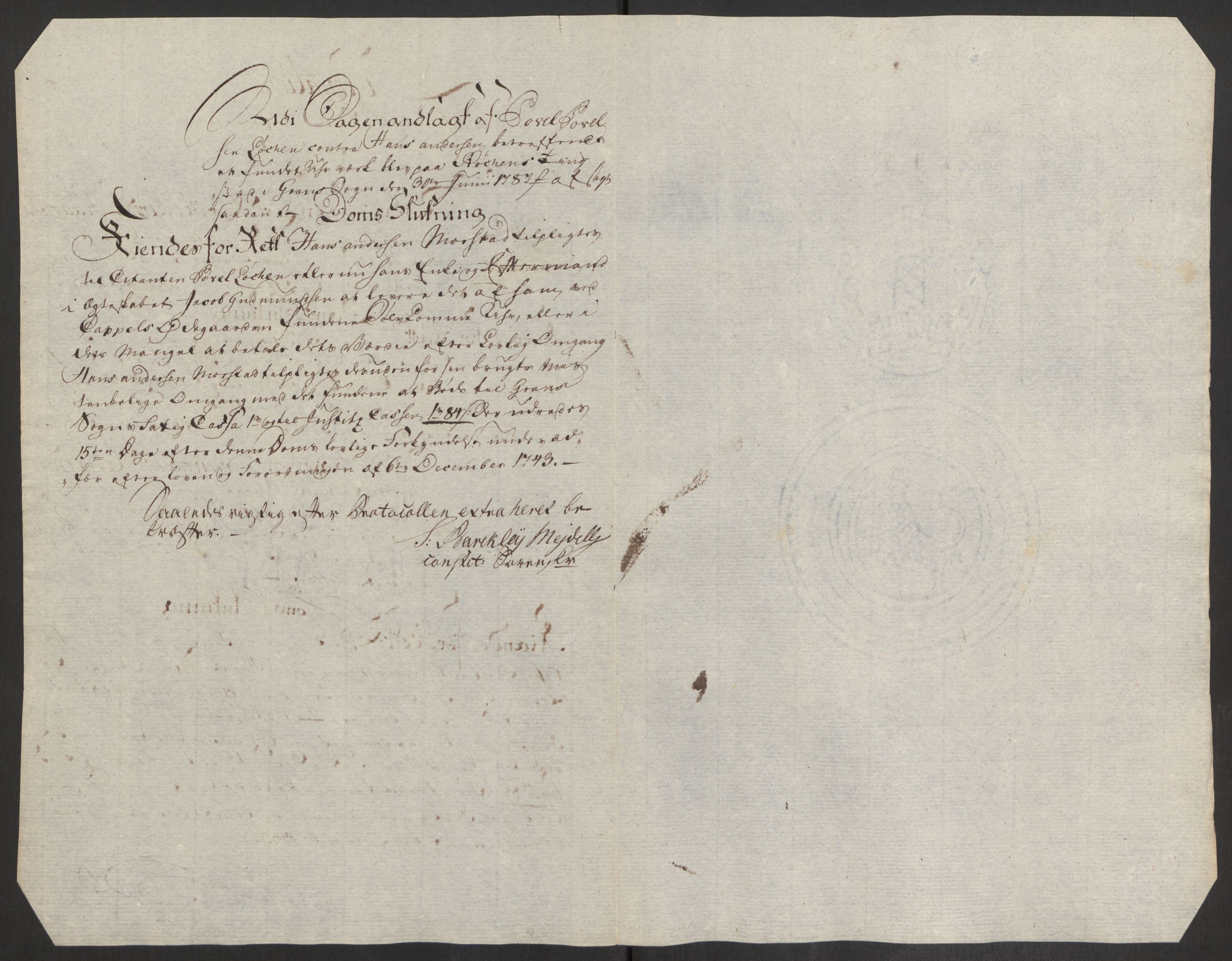 Rentekammeret inntil 1814, Reviderte regnskaper, Fogderegnskap, AV/RA-EA-4092/R19/L1374: Fogderegnskap Toten, Hadeland og Vardal, 1787, p. 393