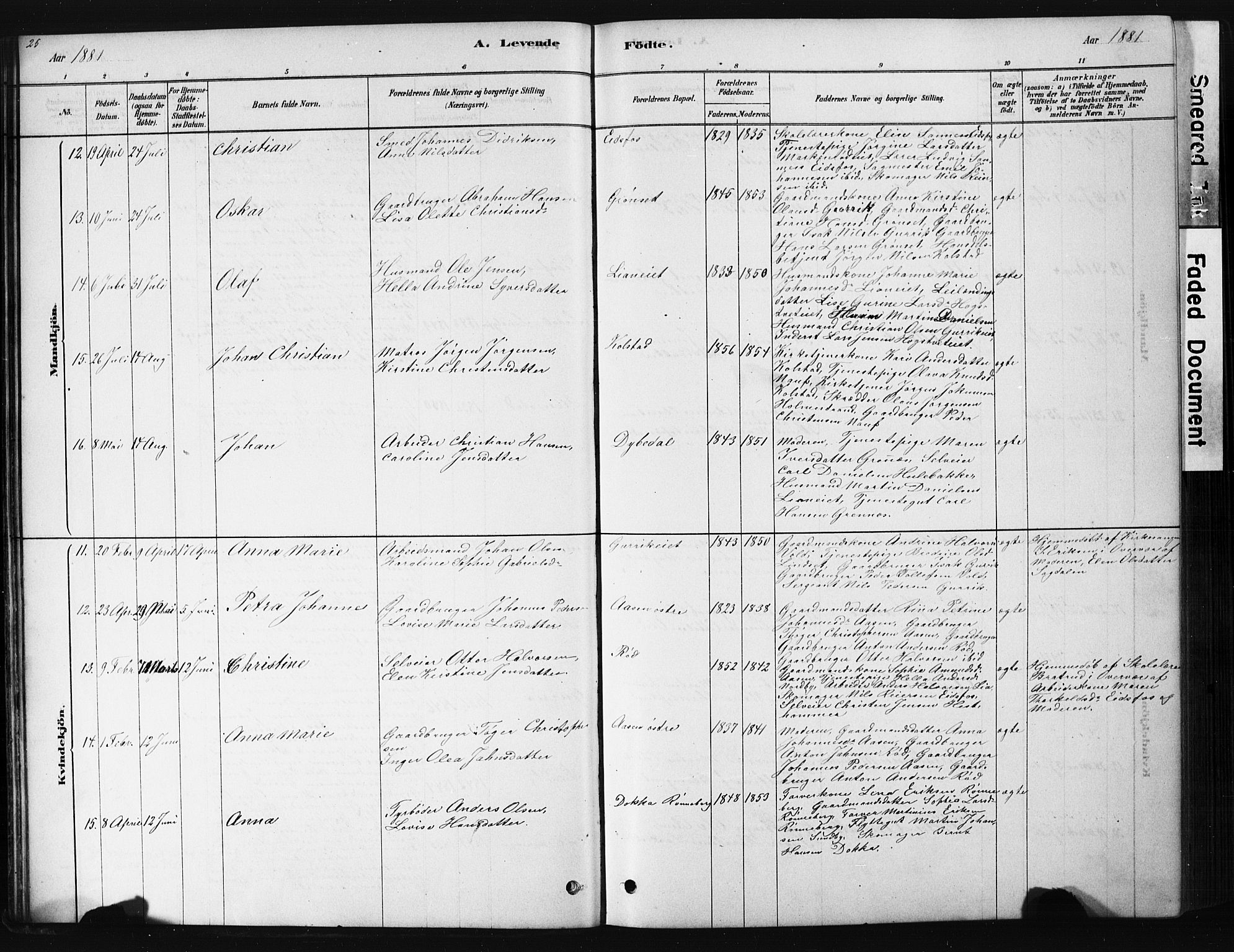 Hof kirkebøker, AV/SAKO-A-64/G/Ga/L0004: Parish register (copy) no. I 4, 1878-1930, p. 25