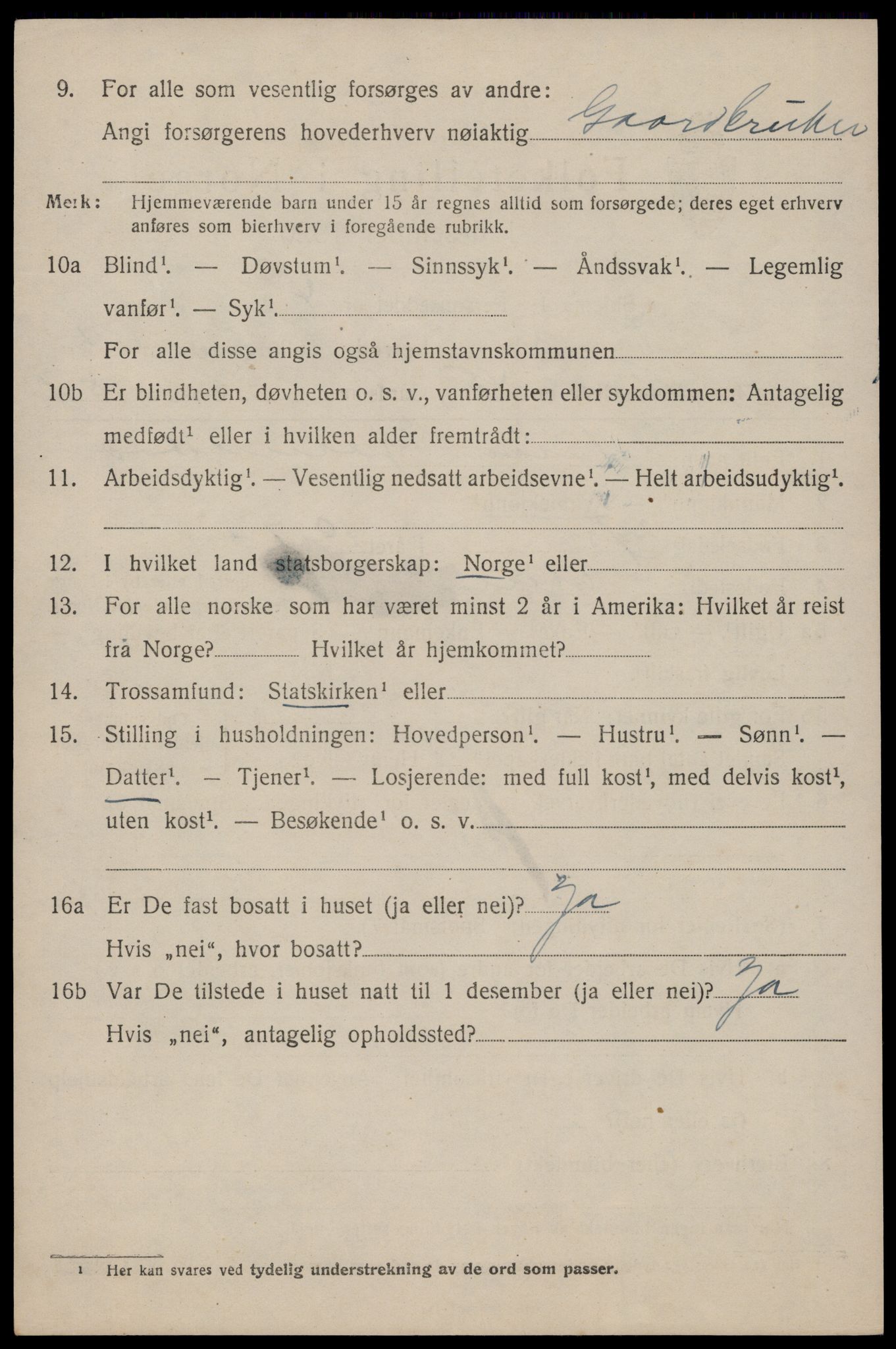 SAST, 1920 census for Klepp, 1920, p. 3181