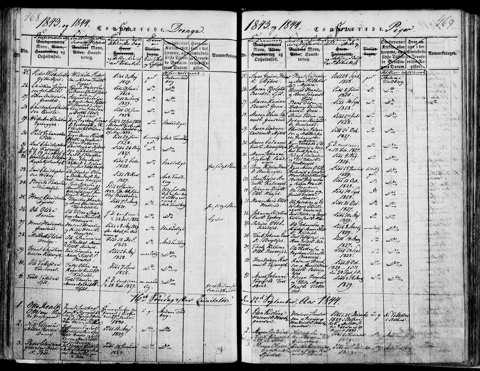 Sande Kirkebøker, SAKO/A-53/F/Fa/L0003: Parish register (official) no. 3, 1814-1847, p. 468-469