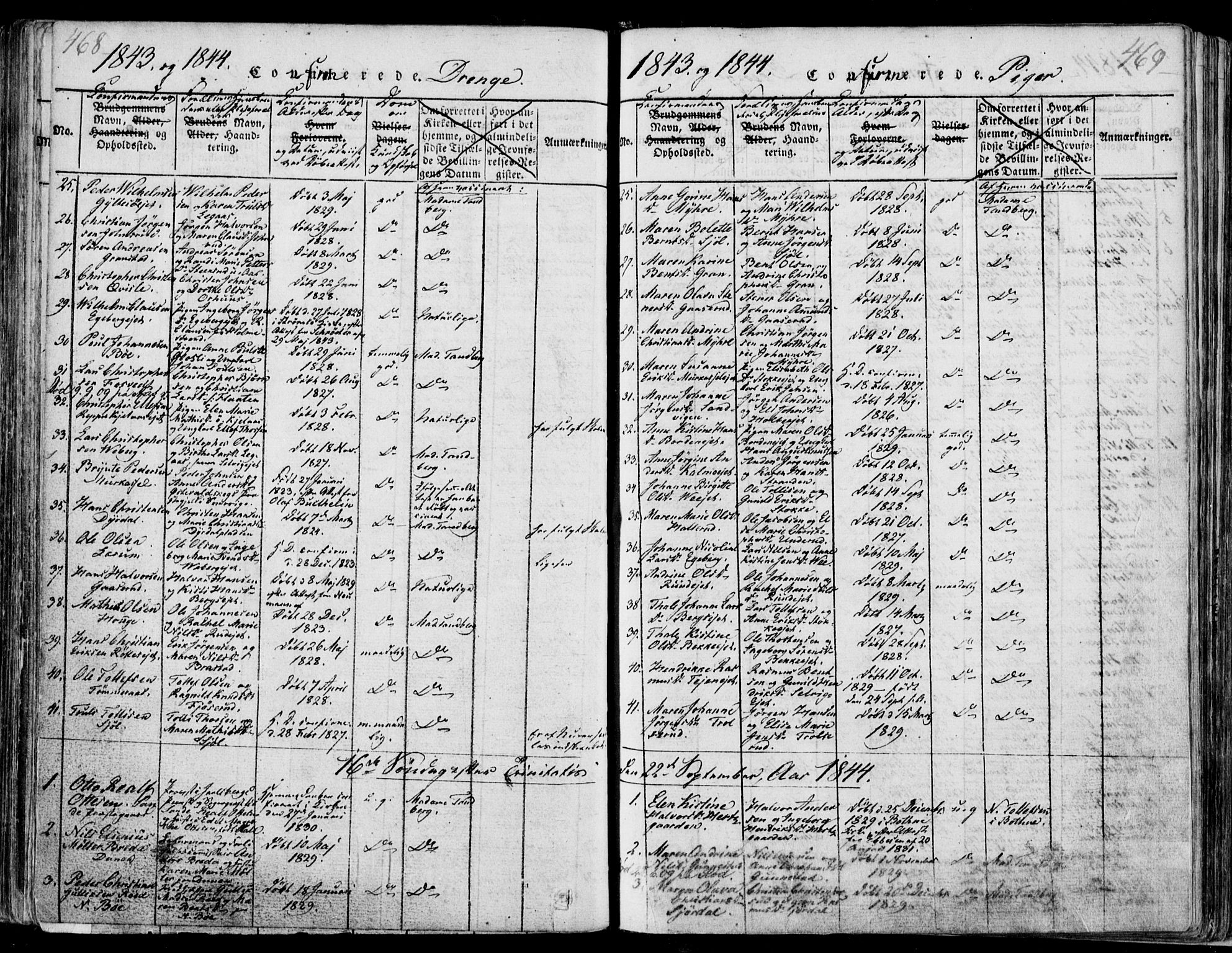 Sande Kirkebøker, AV/SAKO-A-53/F/Fa/L0003: Parish register (official) no. 3, 1814-1847, p. 468-469