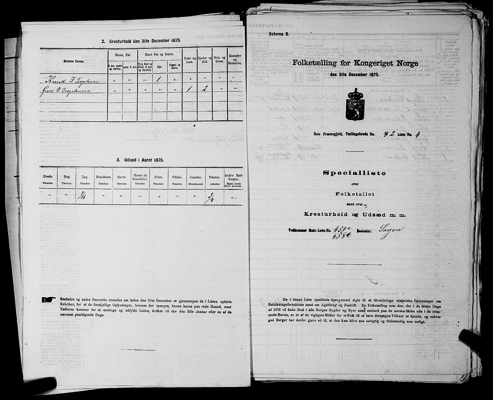 SAKO, 1875 census for 0620P Hol, 1875, p. 164