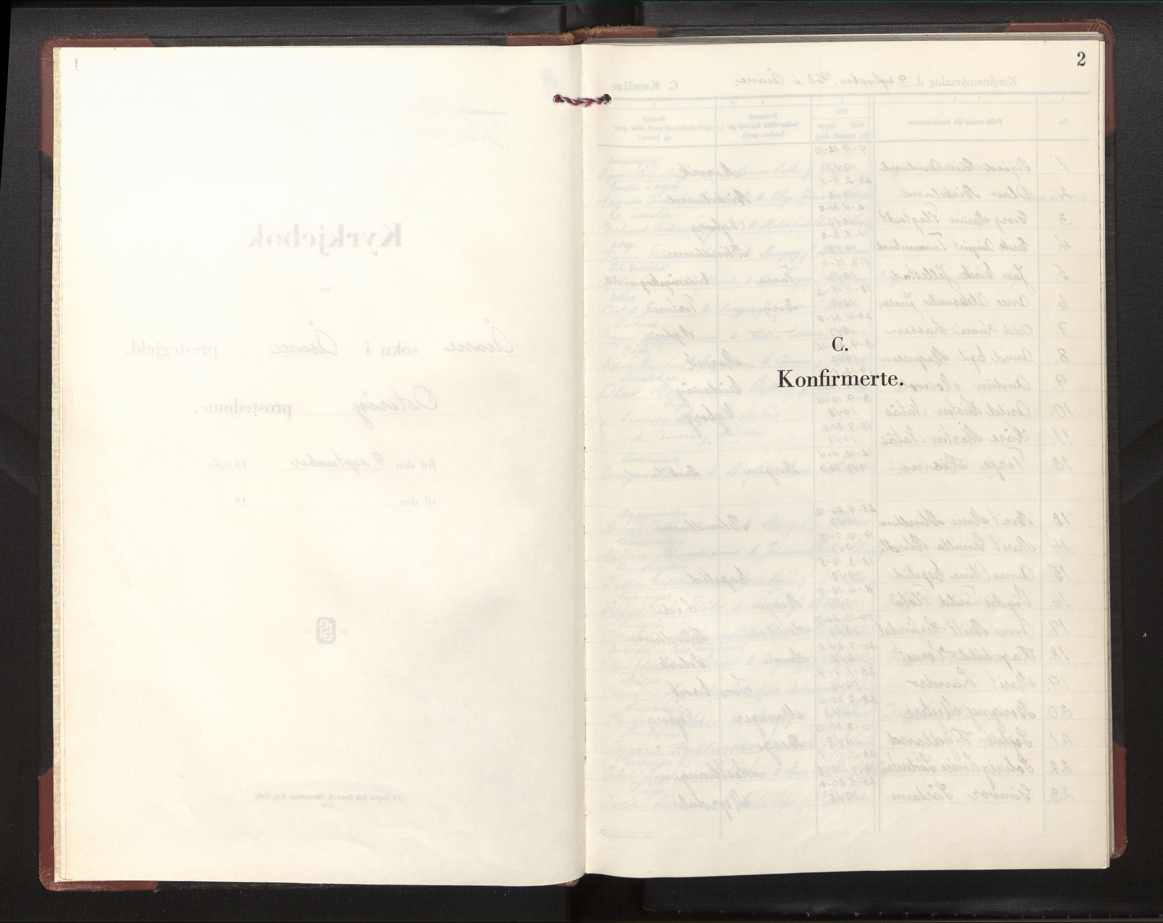 Åsane sokneprestembete, AV/SAB-A-79401/H/Haa/Haac/L0001: Parish register (official) no. C 1, 1962-1972, p. 2