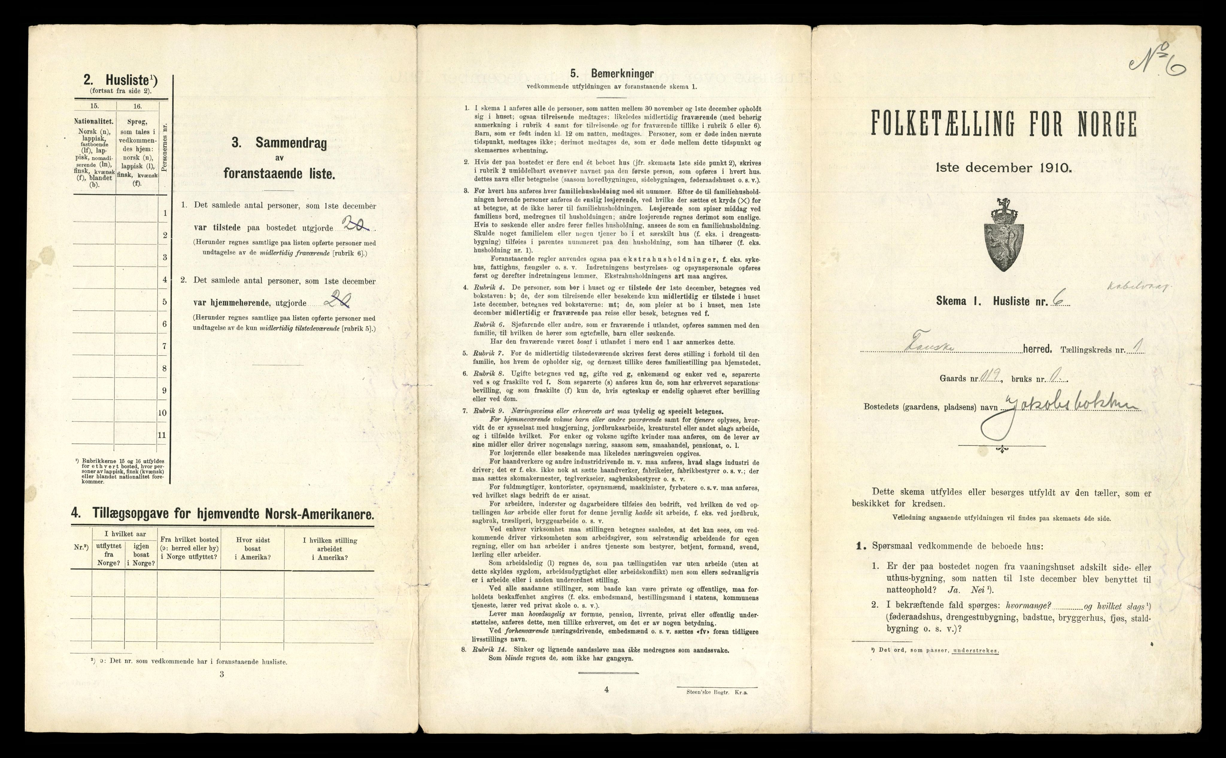 RA, 1910 census for Fauske, 1910, p. 94