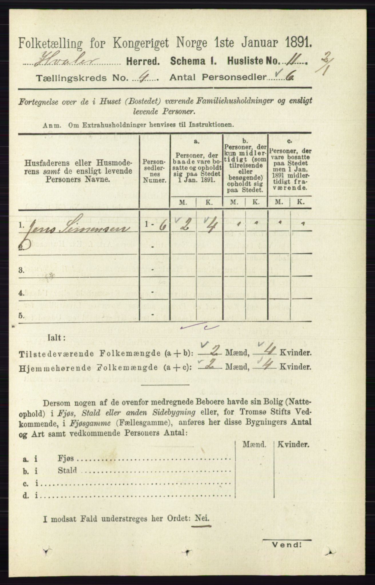 RA, 1891 census for 0111 Hvaler, 1891, p. 2570