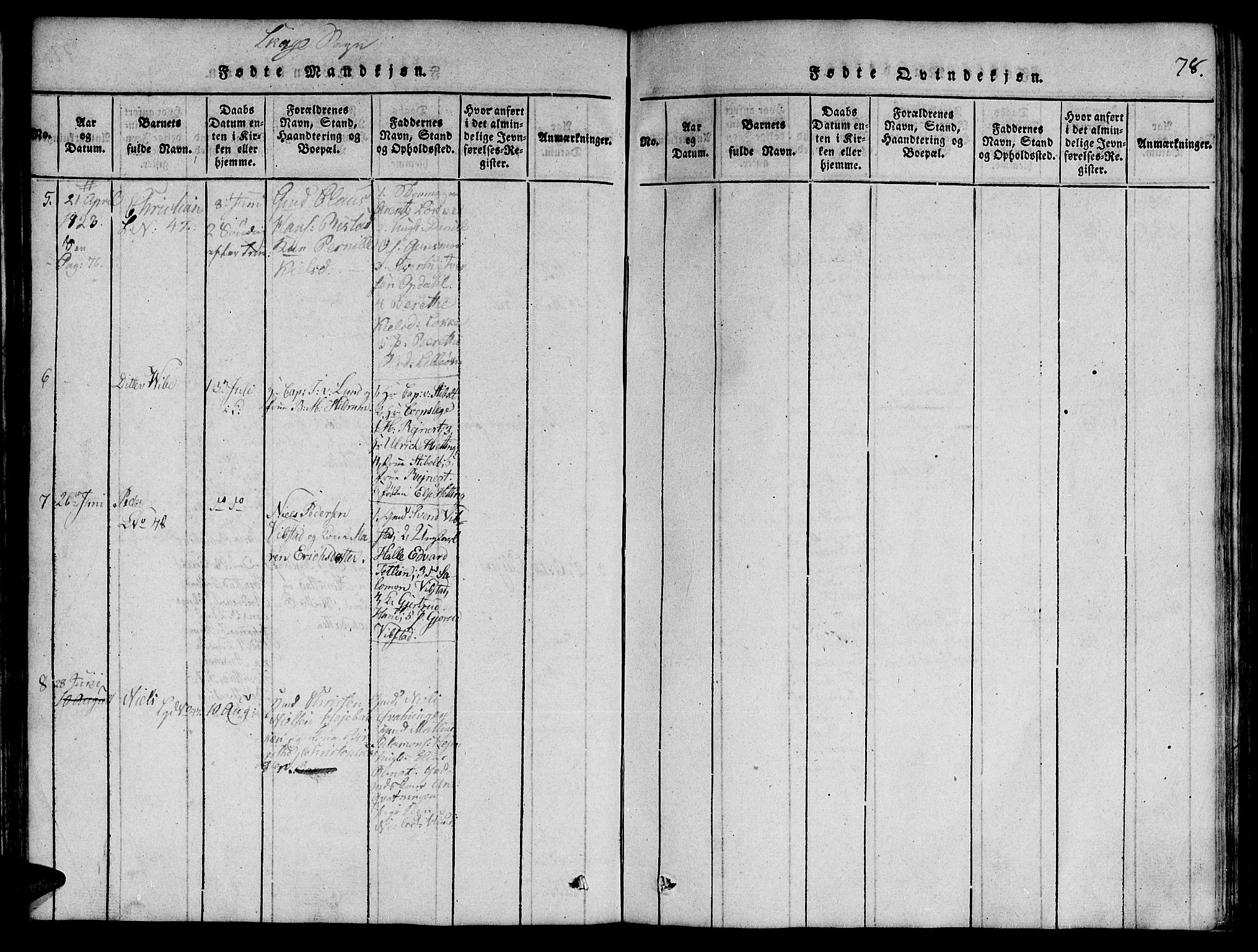 Ministerialprotokoller, klokkerbøker og fødselsregistre - Nord-Trøndelag, SAT/A-1458/764/L0546: Parish register (official) no. 764A06 /4, 1817-1823, p. 78
