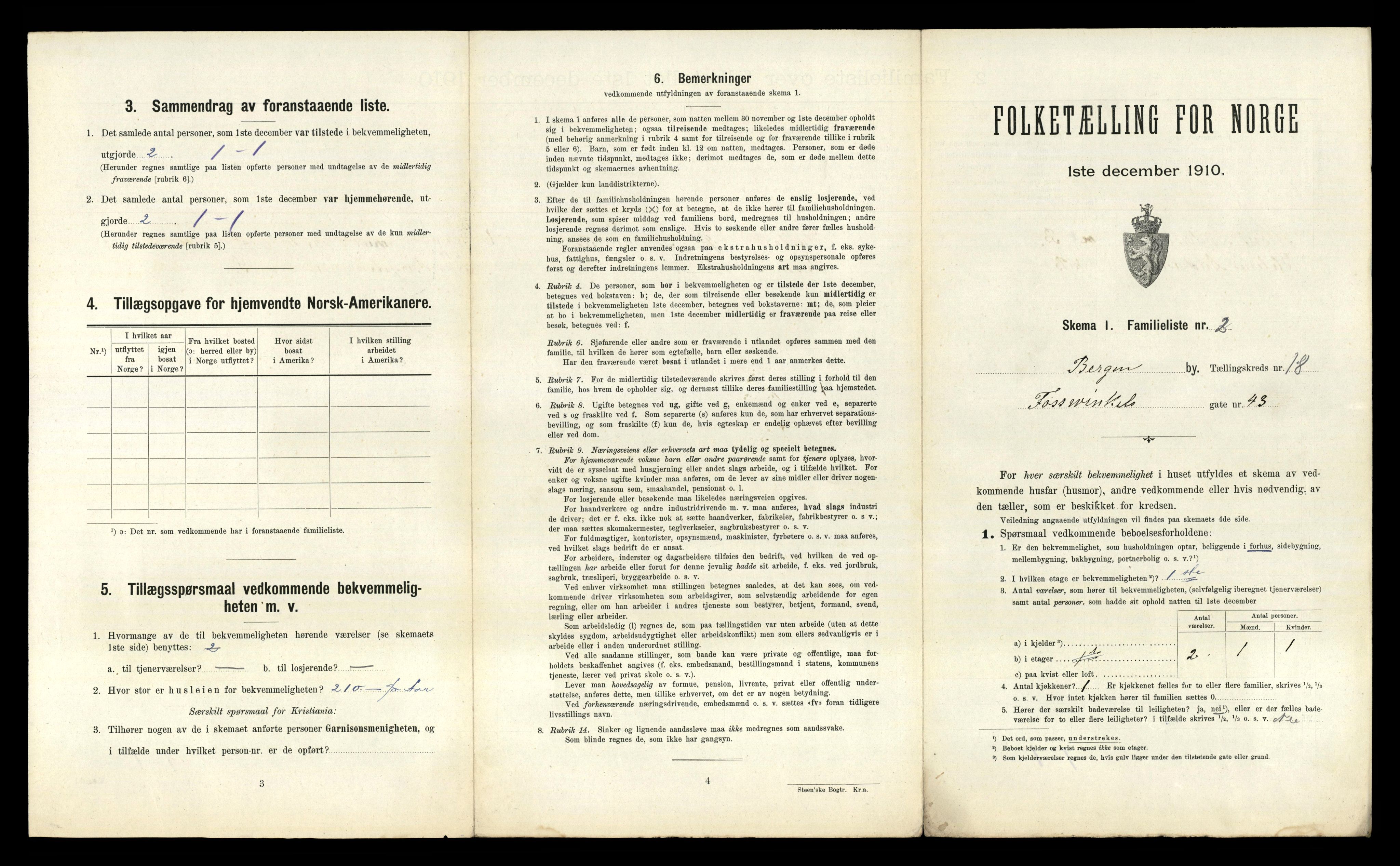 RA, 1910 census for Bergen, 1910, p. 5785