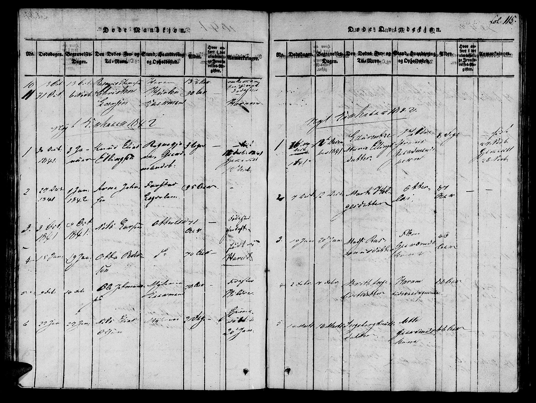 Ministerialprotokoller, klokkerbøker og fødselsregistre - Møre og Romsdal, SAT/A-1454/536/L0495: Parish register (official) no. 536A04, 1818-1847, p. 115