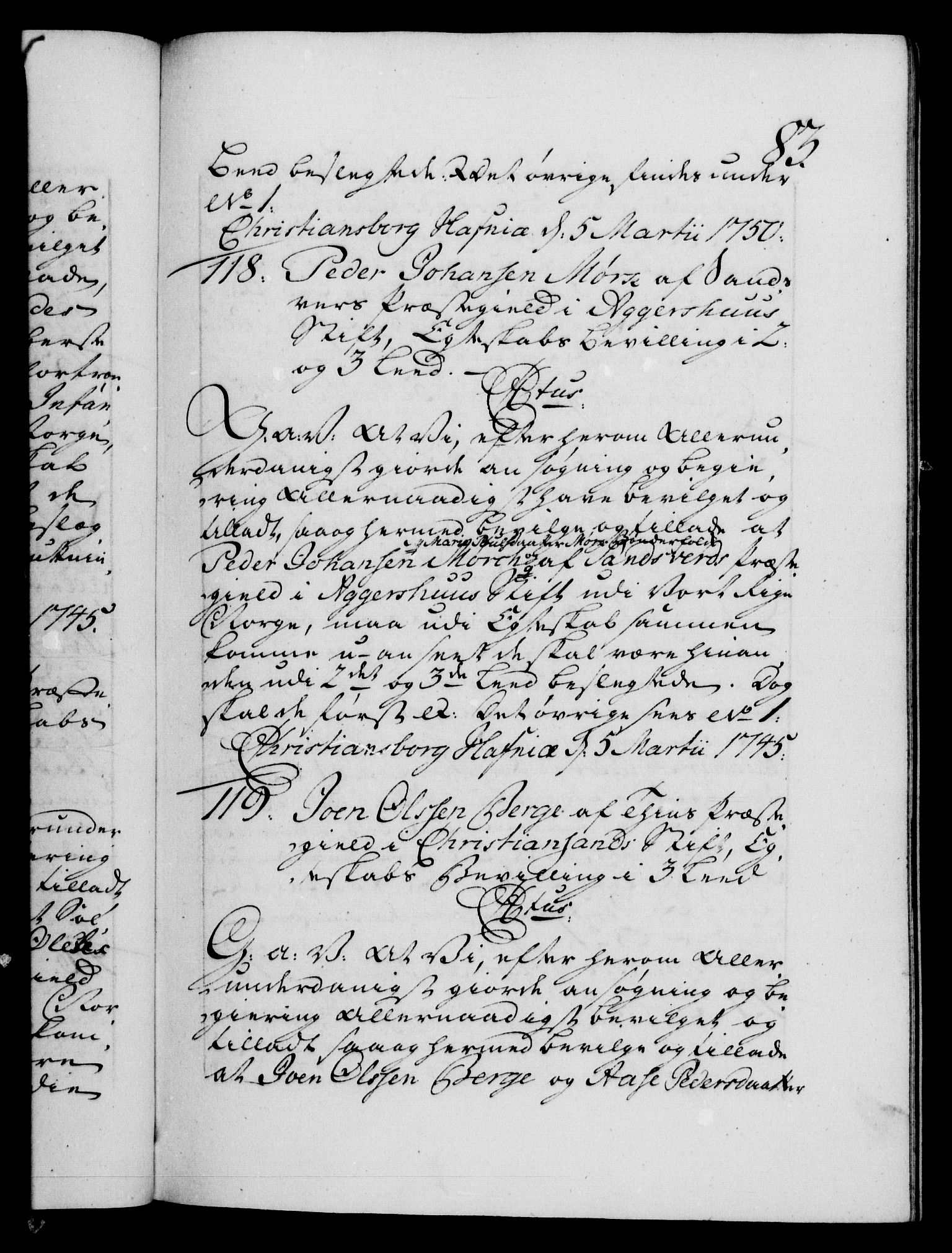 Danske Kanselli 1572-1799, RA/EA-3023/F/Fc/Fca/Fcaa/L0034: Norske registre, 1745-1746, p. 83a