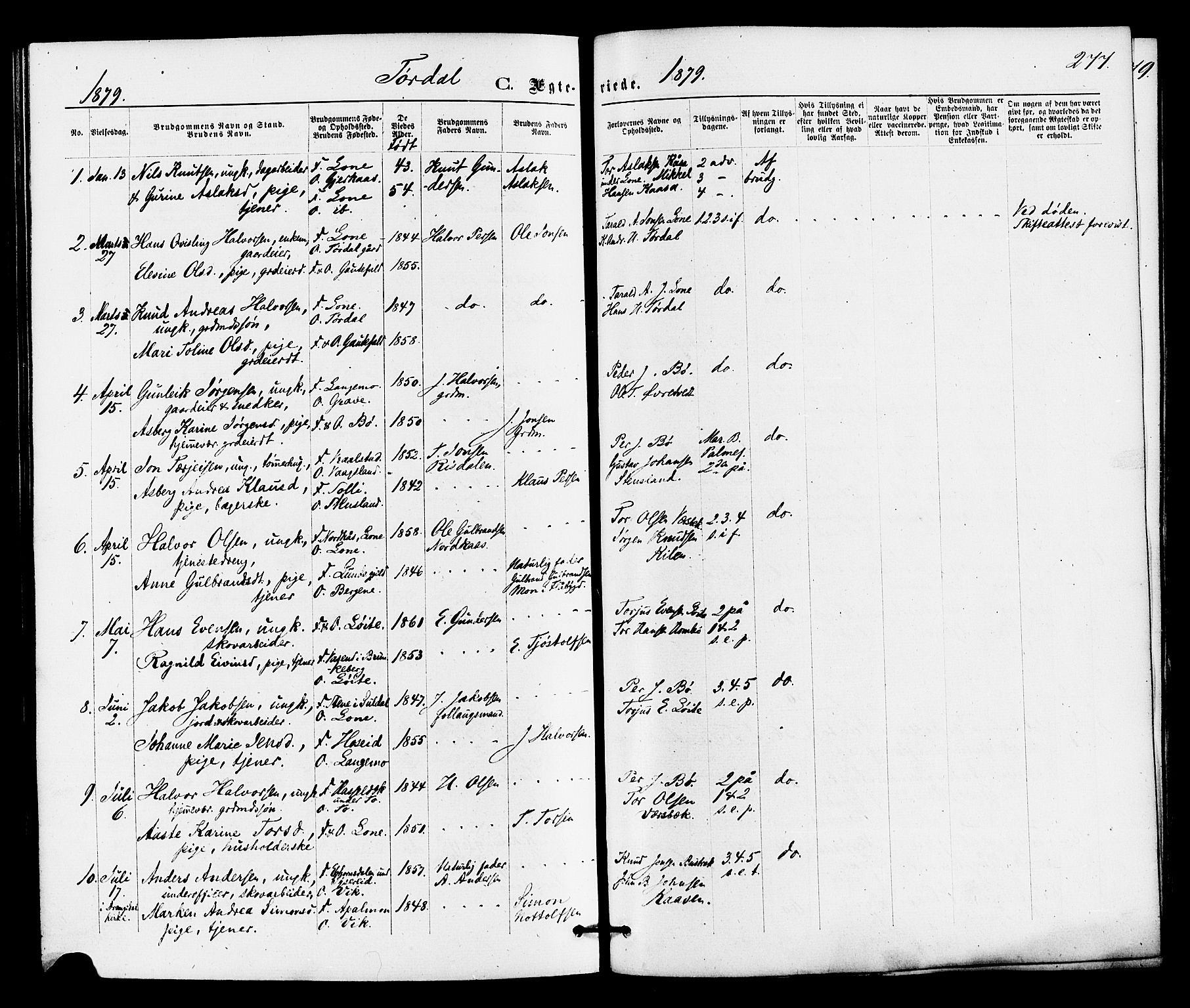Drangedal kirkebøker, SAKO/A-258/F/Fa/L0009: Parish register (official) no. 9 /2, 1872-1884, p. 277