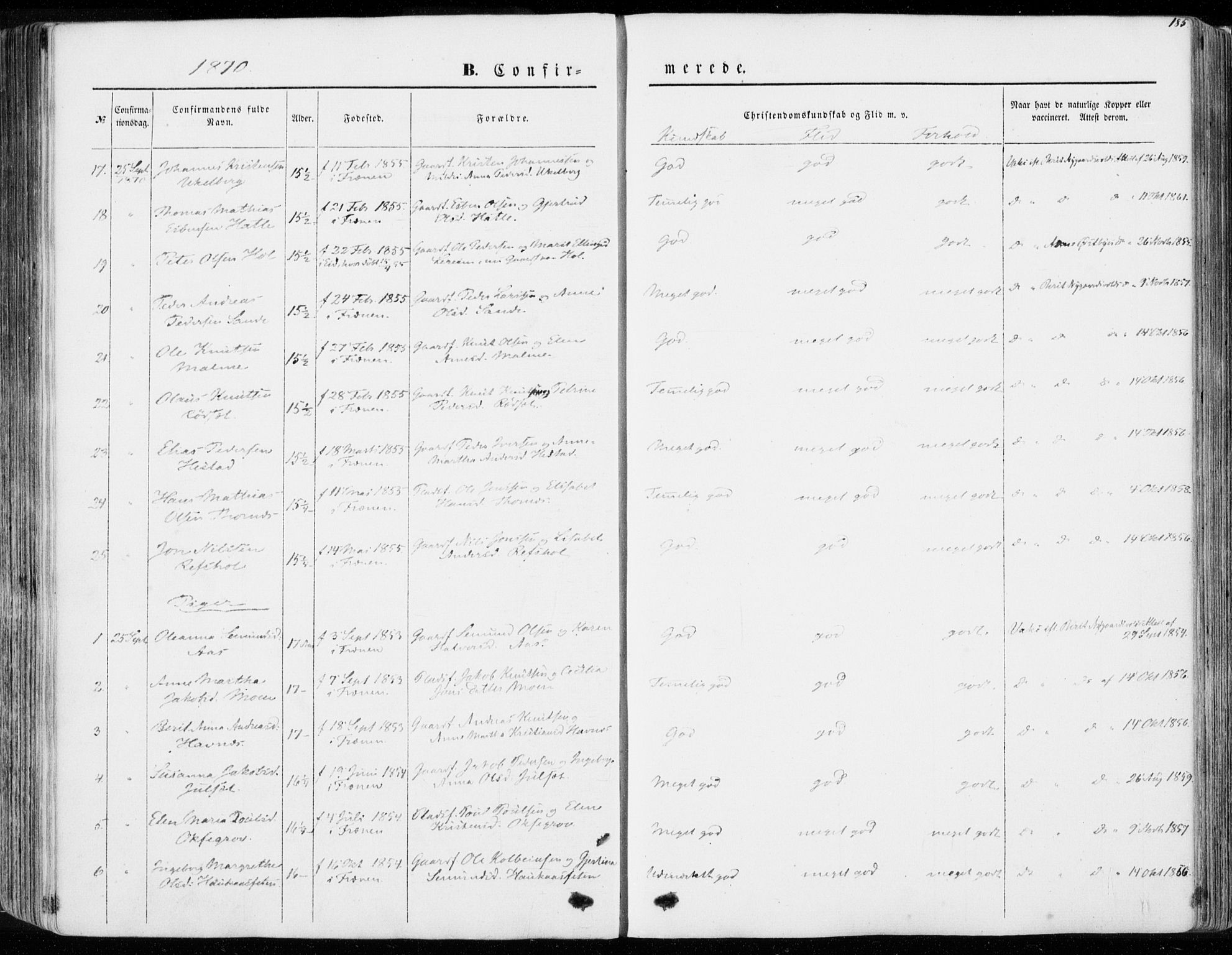 Ministerialprotokoller, klokkerbøker og fødselsregistre - Møre og Romsdal, SAT/A-1454/565/L0748: Parish register (official) no. 565A02, 1845-1872, p. 185