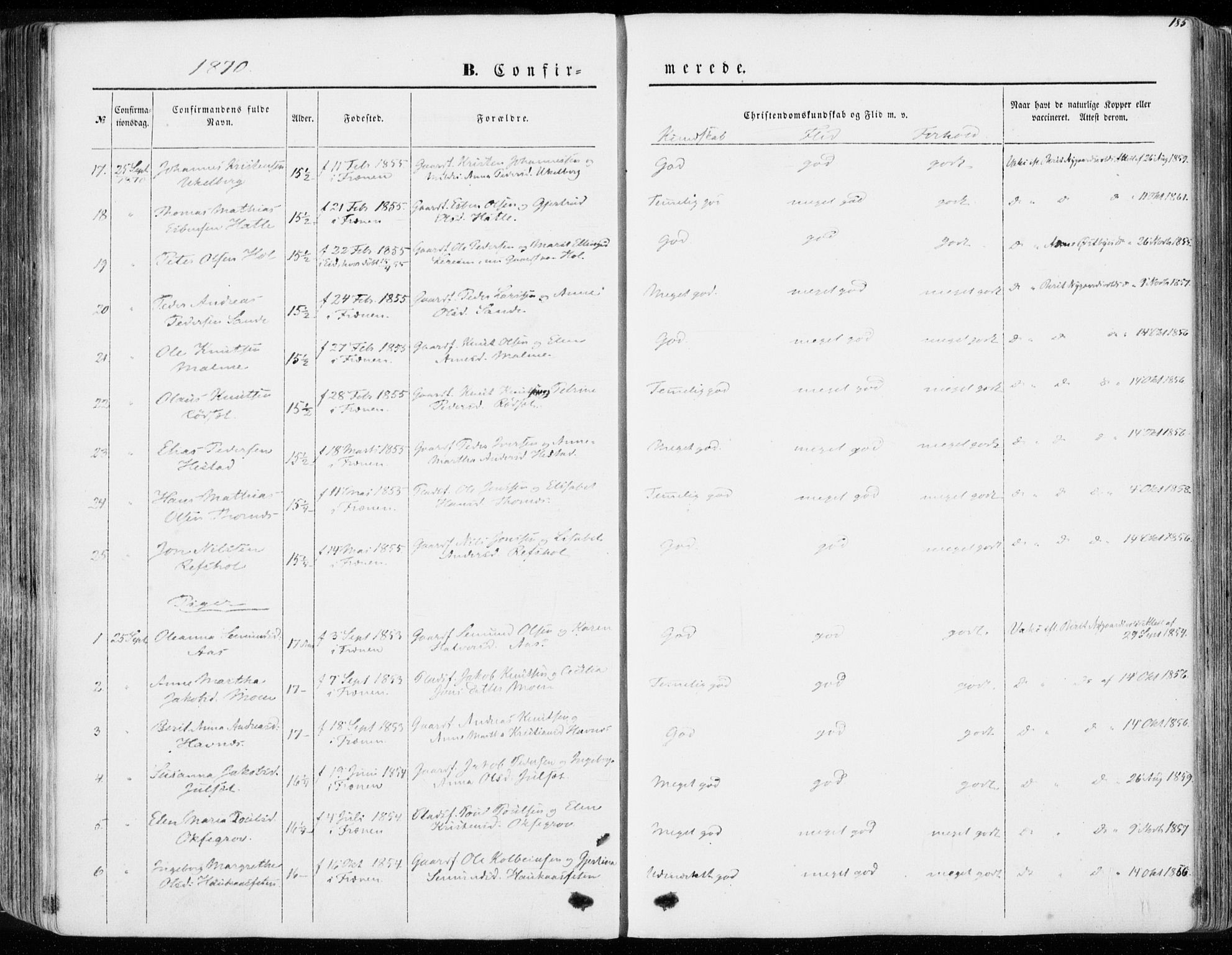 Ministerialprotokoller, klokkerbøker og fødselsregistre - Møre og Romsdal, AV/SAT-A-1454/565/L0748: Parish register (official) no. 565A02, 1845-1872, p. 185