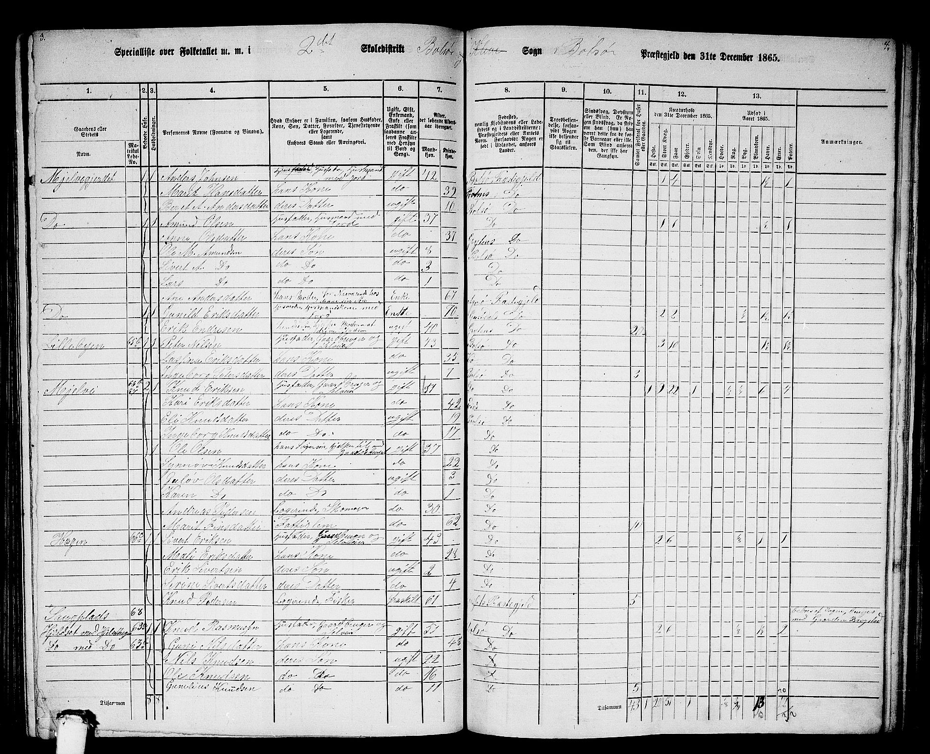 RA, 1865 census for Bolsøy, 1865, p. 70