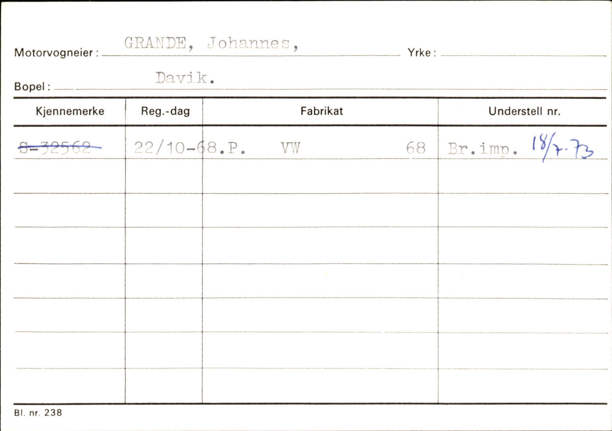 Statens vegvesen, Sogn og Fjordane vegkontor, AV/SAB-A-5301/4/F/L0133: Eigarregister Bremanger A-Å. Gaular A-H, 1945-1975, p. 545
