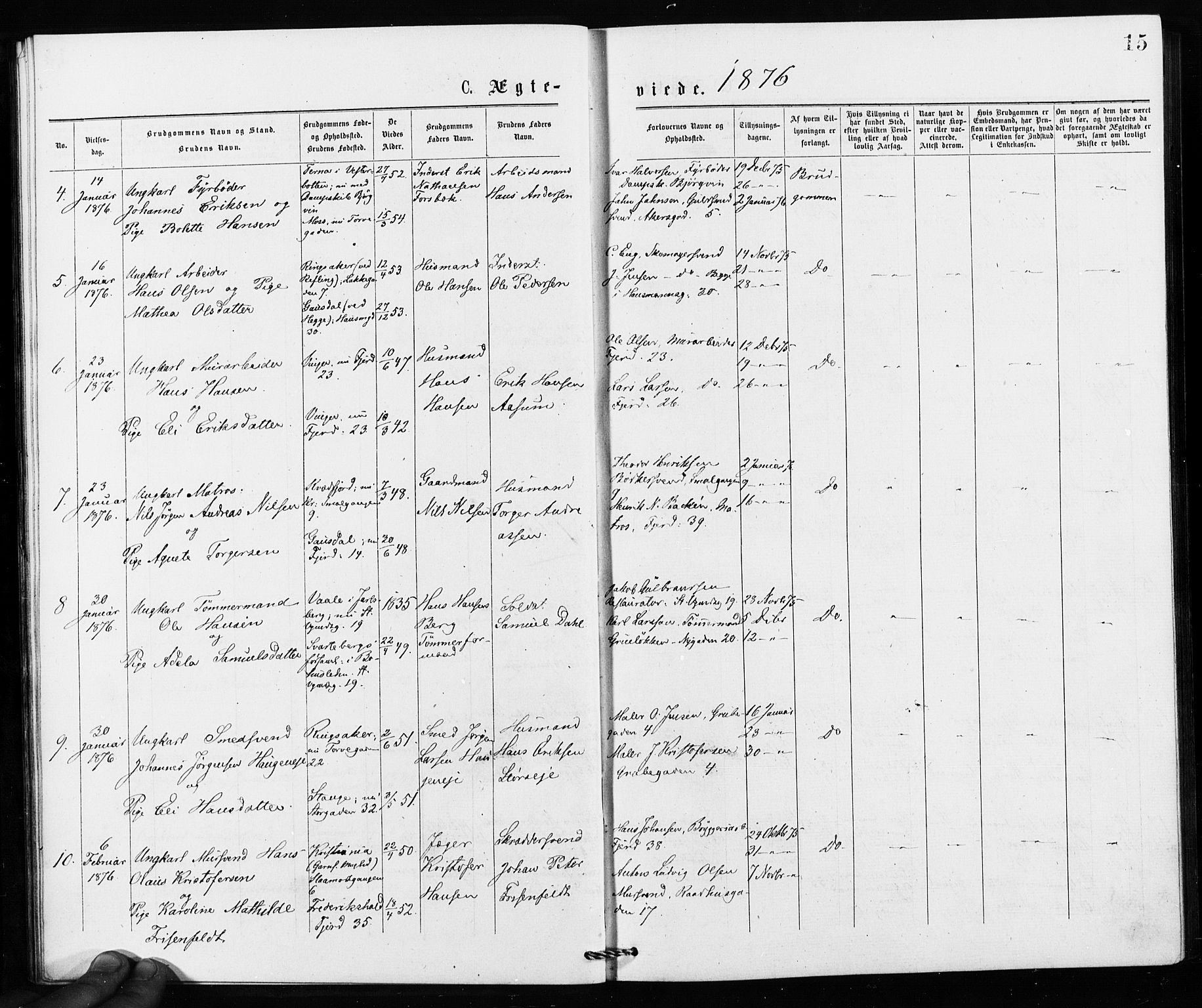 Jakob prestekontor Kirkebøker, SAO/A-10850/F/Fa/L0002: Parish register (official) no. 2, 1875-1879, p. 15