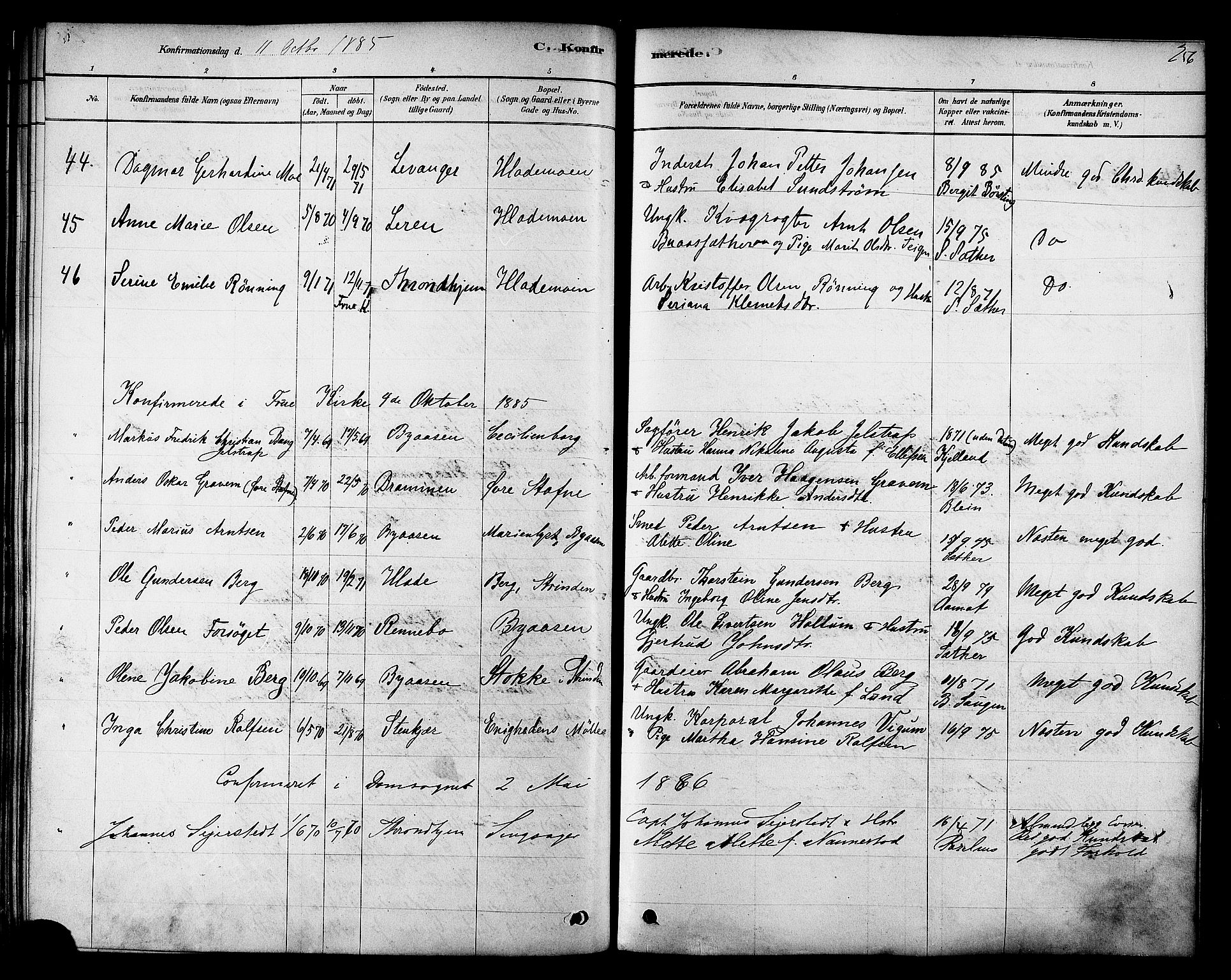 Ministerialprotokoller, klokkerbøker og fødselsregistre - Sør-Trøndelag, SAT/A-1456/606/L0294: Parish register (official) no. 606A09, 1878-1886, p. 256