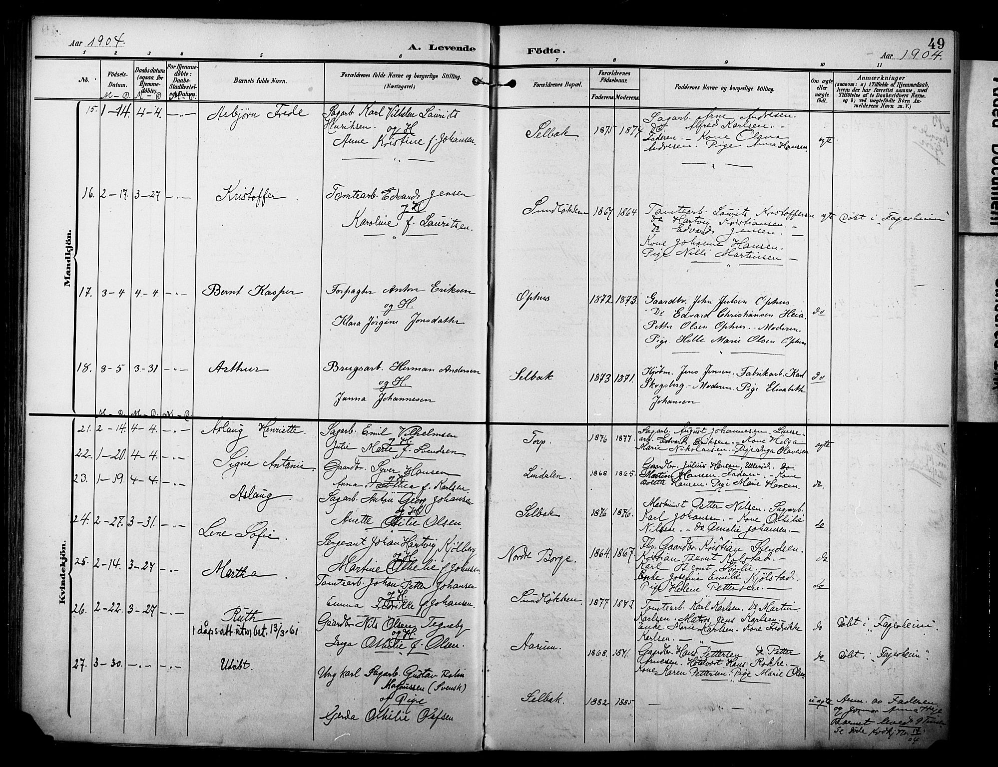 Borge prestekontor Kirkebøker, AV/SAO-A-10903/F/Fa/L0009: Parish register (official) no. I 9, 1902-1911, p. 49