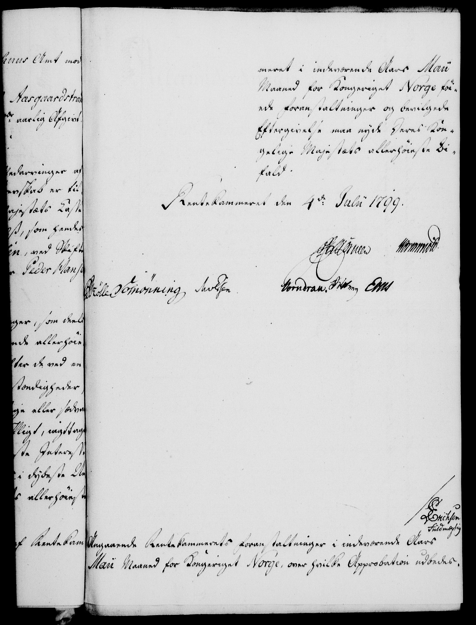 Rentekammeret, Kammerkanselliet, RA/EA-3111/G/Gf/Gfa/L0081: Norsk relasjons- og resolusjonsprotokoll (merket RK 52.81), 1799, p. 420