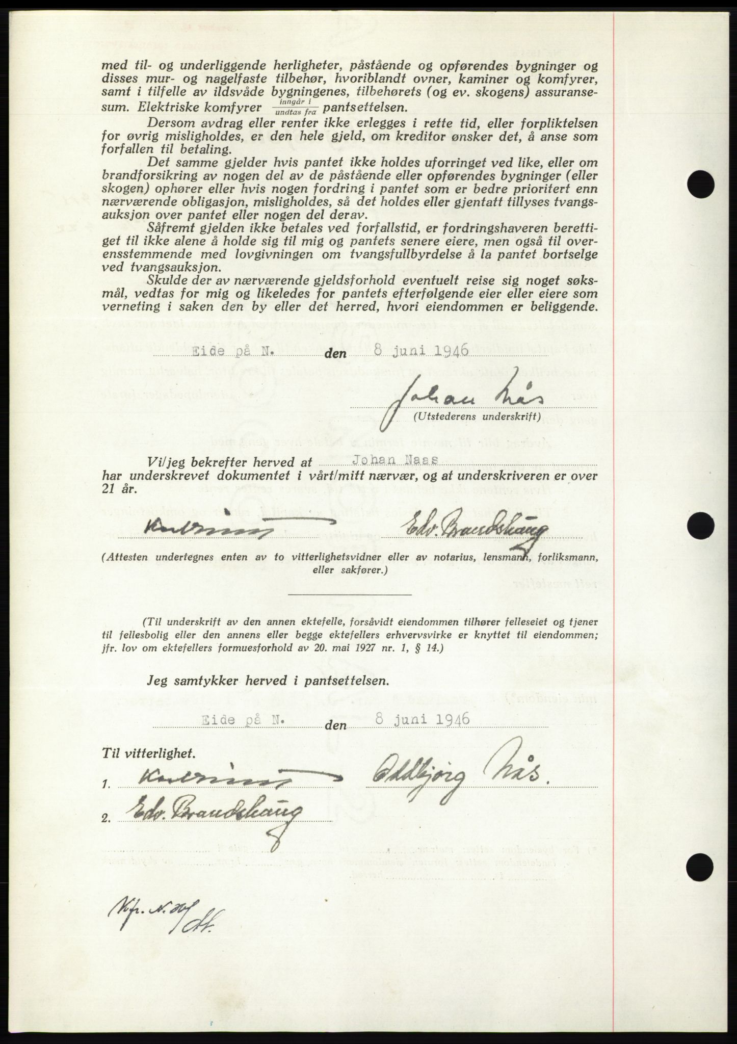 Nordmøre sorenskriveri, AV/SAT-A-4132/1/2/2Ca: Mortgage book no. B94, 1946-1946, Diary no: : 1033/1946