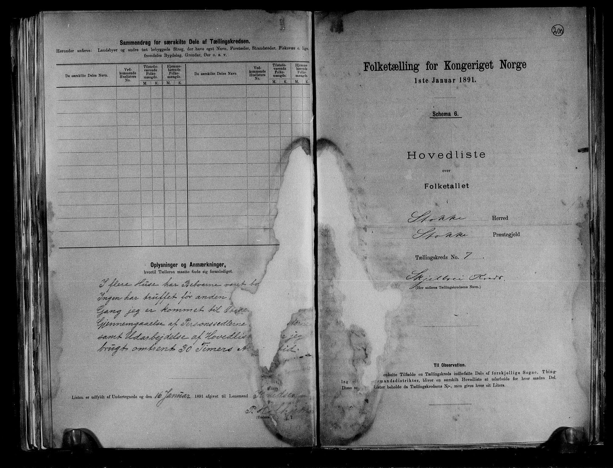 RA, 1891 census for 0720 Stokke, 1891, p. 27
