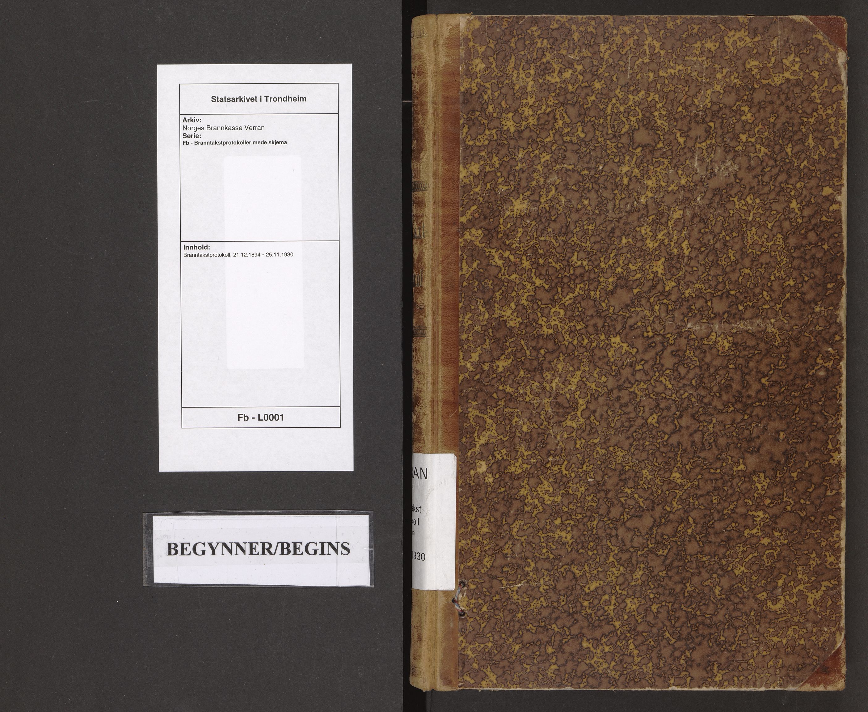 Norges Brannkasse Verran, SAT/A-5545/Fb/L0001: Branntakstprotokoll, 1894-1930