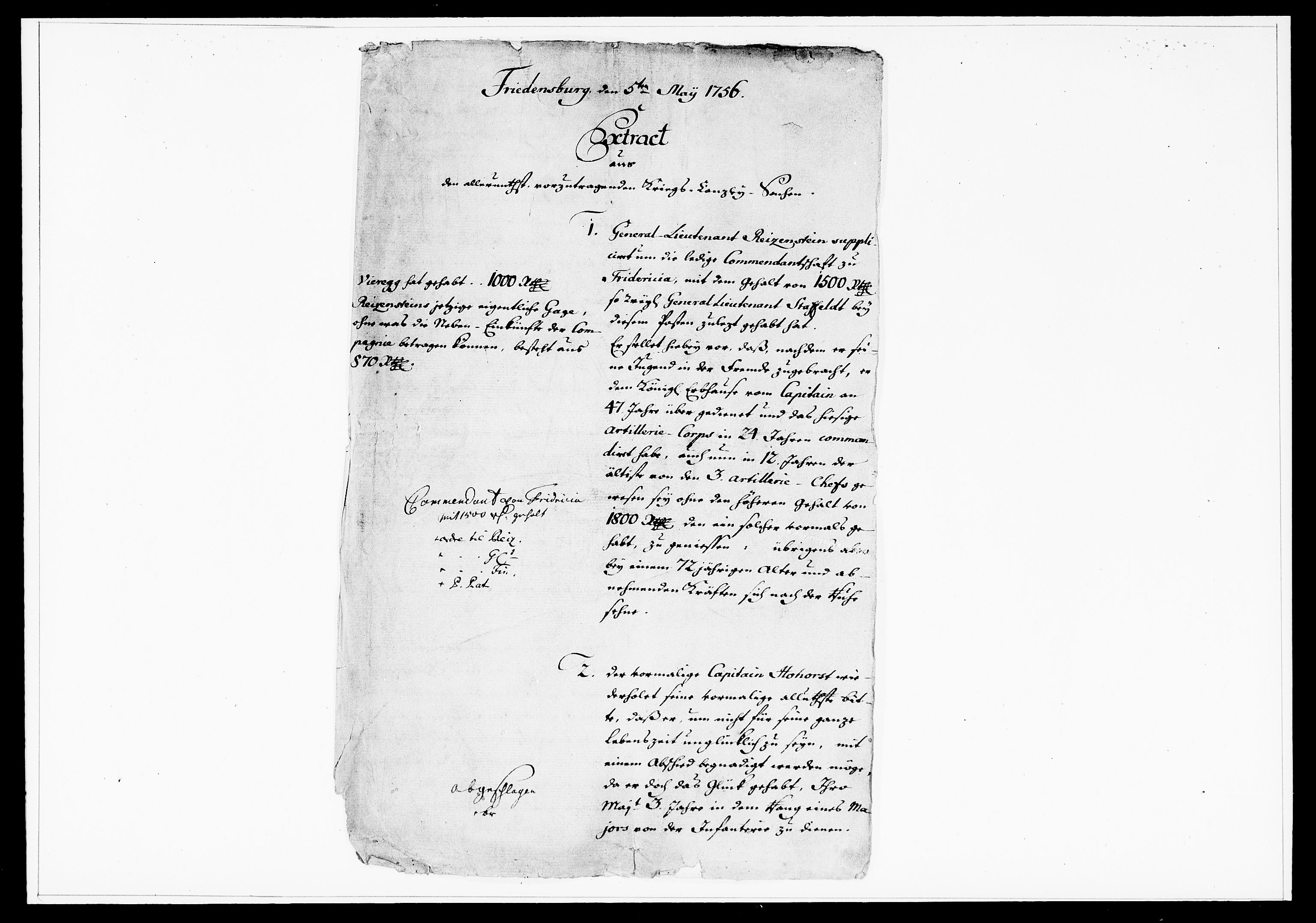 Krigskollegiet, Krigskancelliet, DRA/A-0006/-/1269-1282: Refererede sager, 1756, p. 256