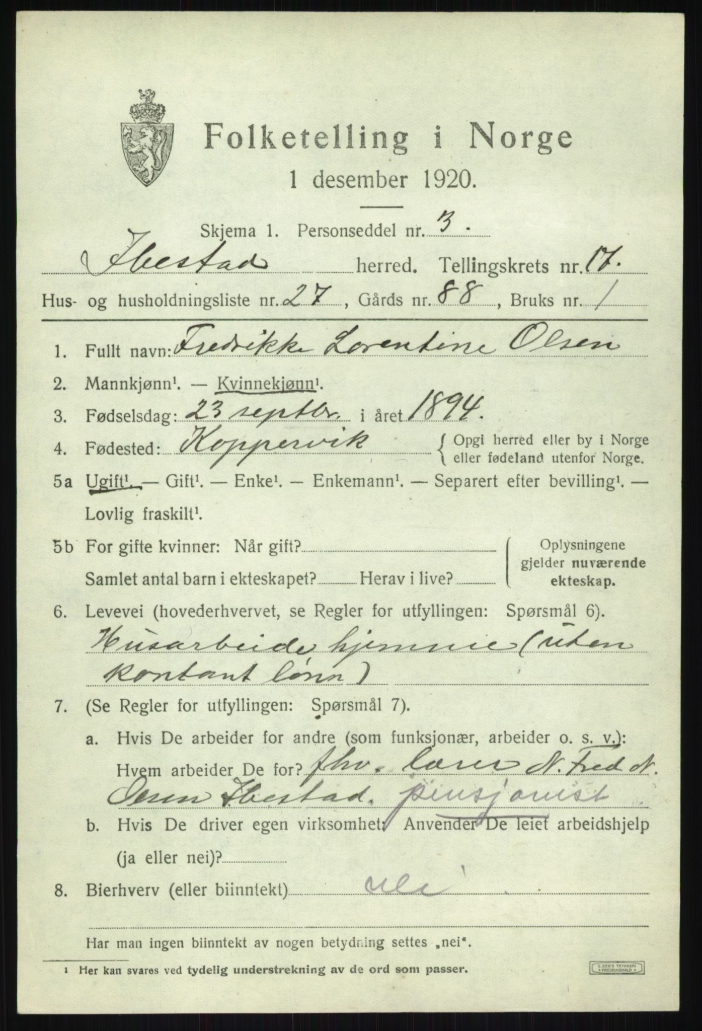 SATØ, 1920 census for Ibestad, 1920, p. 9036