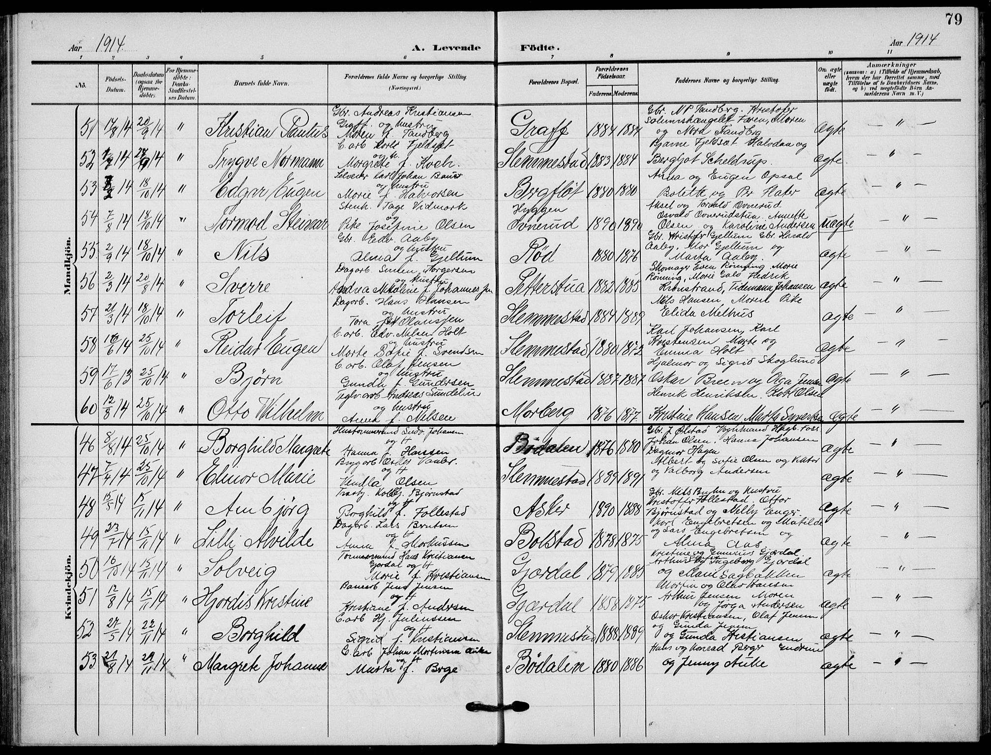 Røyken kirkebøker, AV/SAKO-A-241/G/Ga/L0005: Parish register (copy) no. 5, 1903-1918, p. 79
