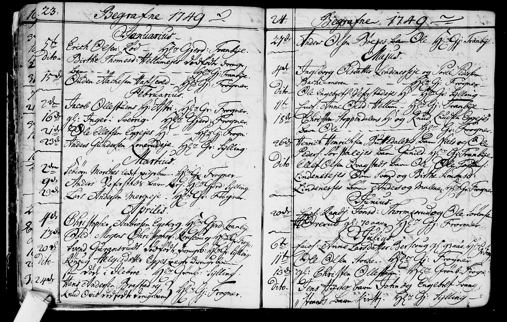 Lier kirkebøker, SAKO/A-230/F/Fa/L0004: Parish register (official) no. I 4, 1749-1764, p. 23-24