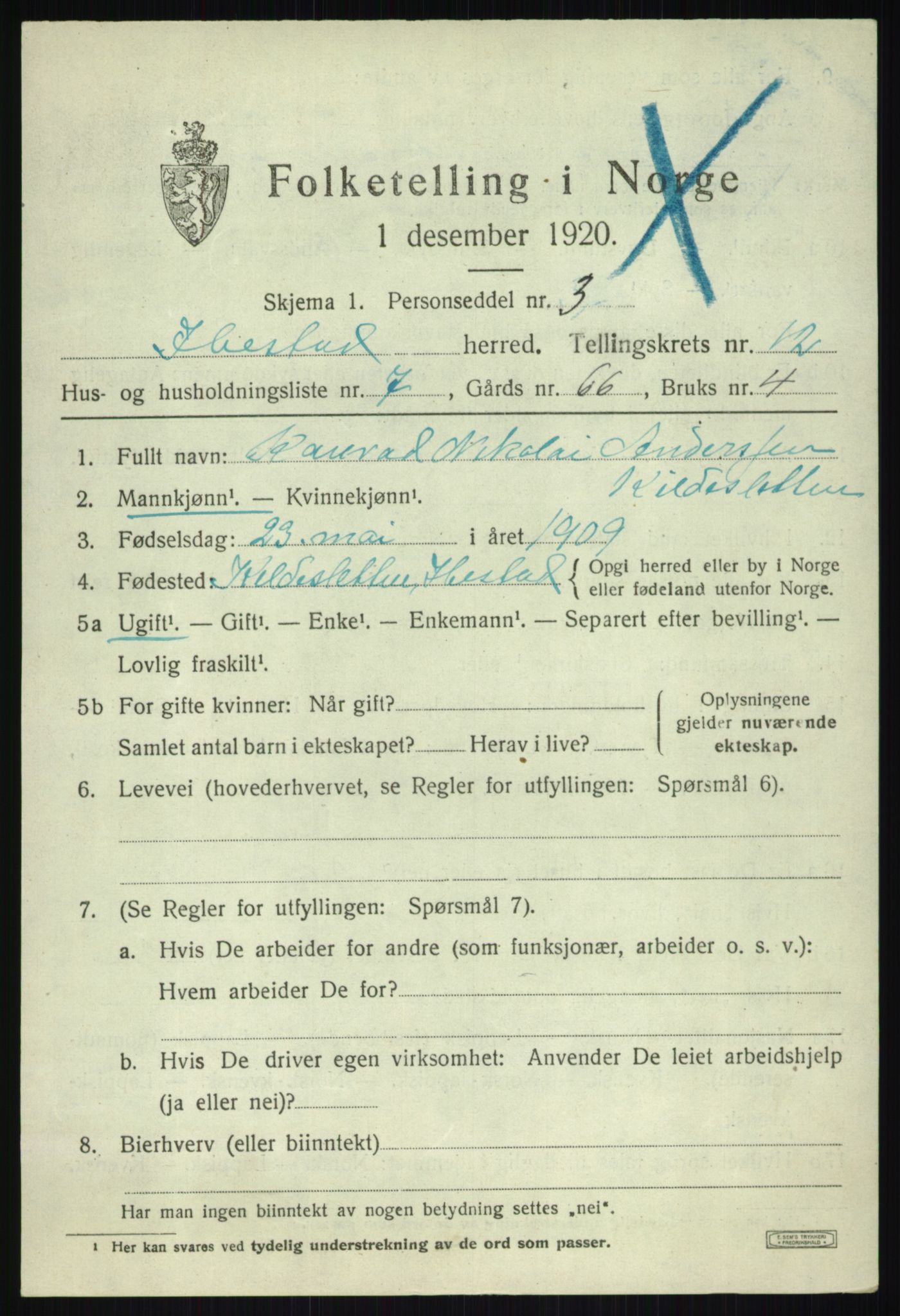 SATØ, 1920 census for Ibestad, 1920, p. 6457