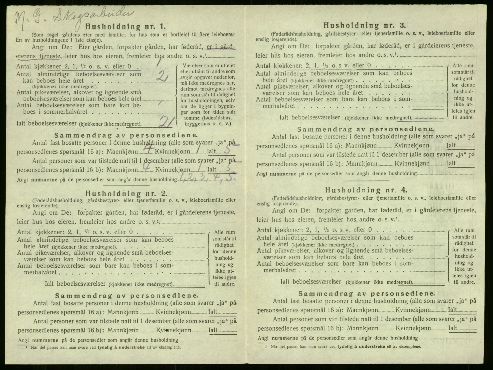 SAKO, 1920 census for Sem, 1920, p. 737