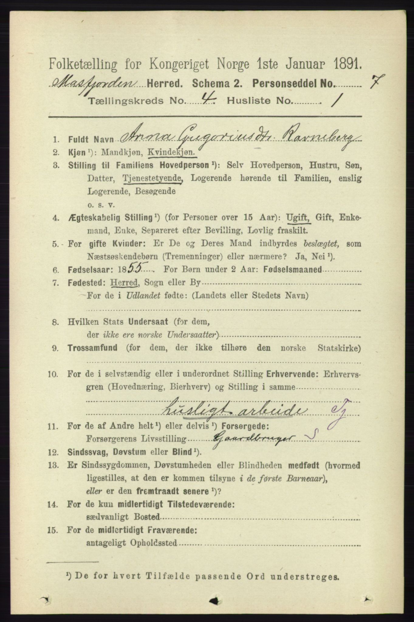 RA, 1891 census for 1266 Masfjorden, 1891, p. 744