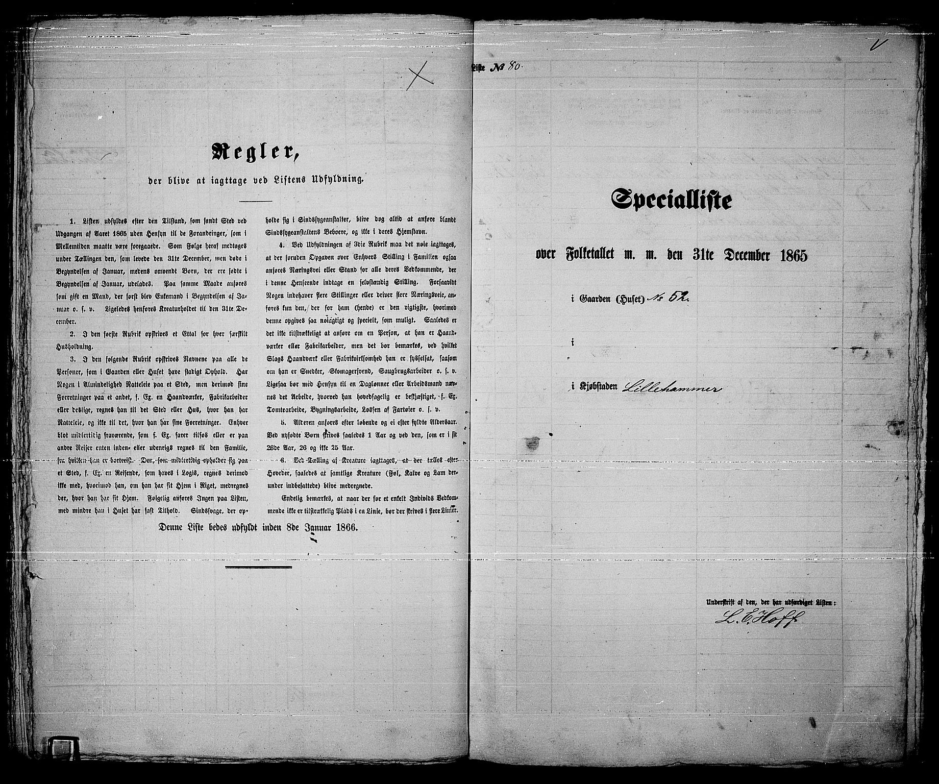 RA, 1865 census for Fåberg/Lillehammer, 1865, p. 166