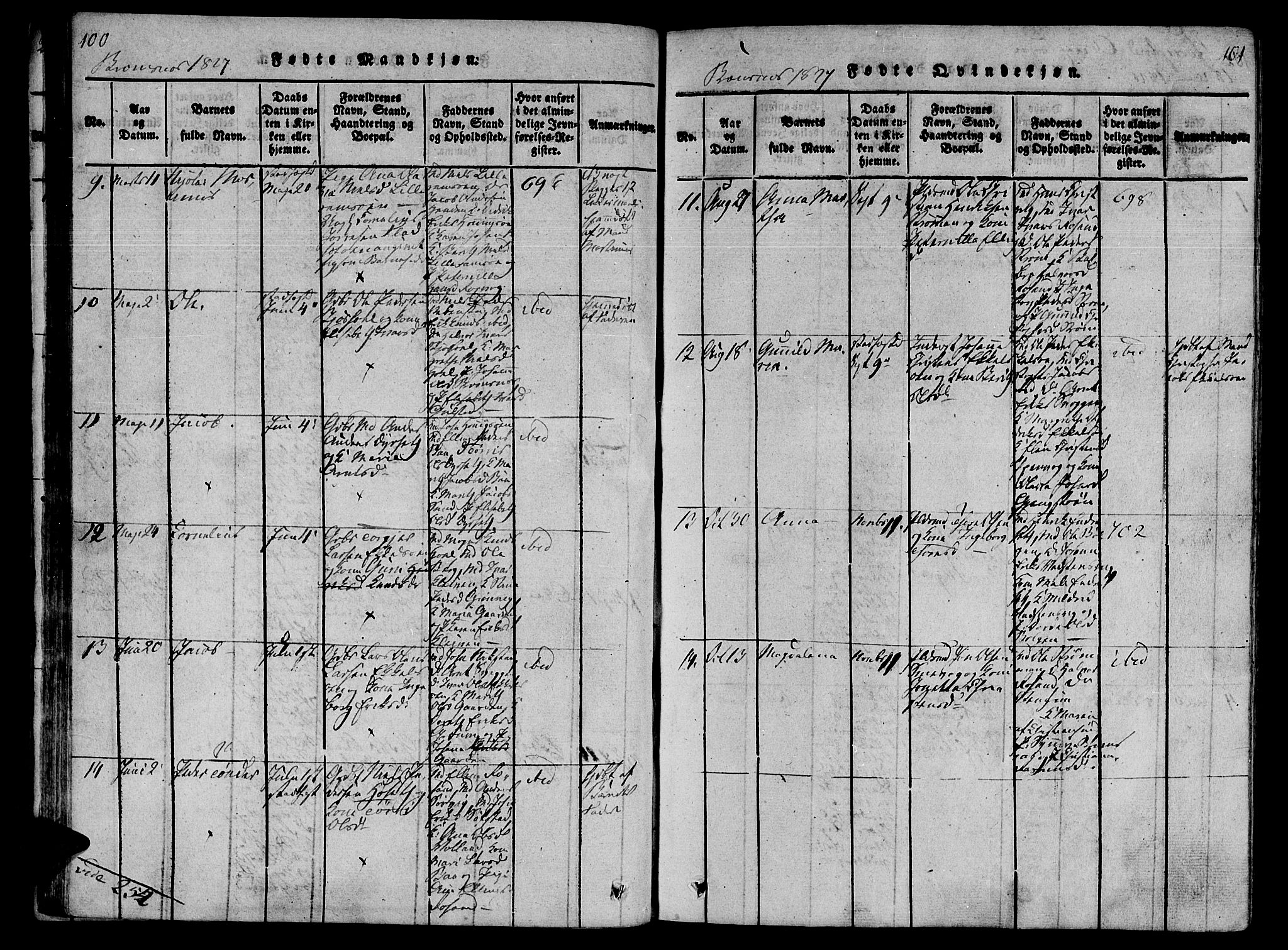 Ministerialprotokoller, klokkerbøker og fødselsregistre - Møre og Romsdal, AV/SAT-A-1454/568/L0800: Parish register (official) no. 568A09 /2, 1820-1830, p. 100-101