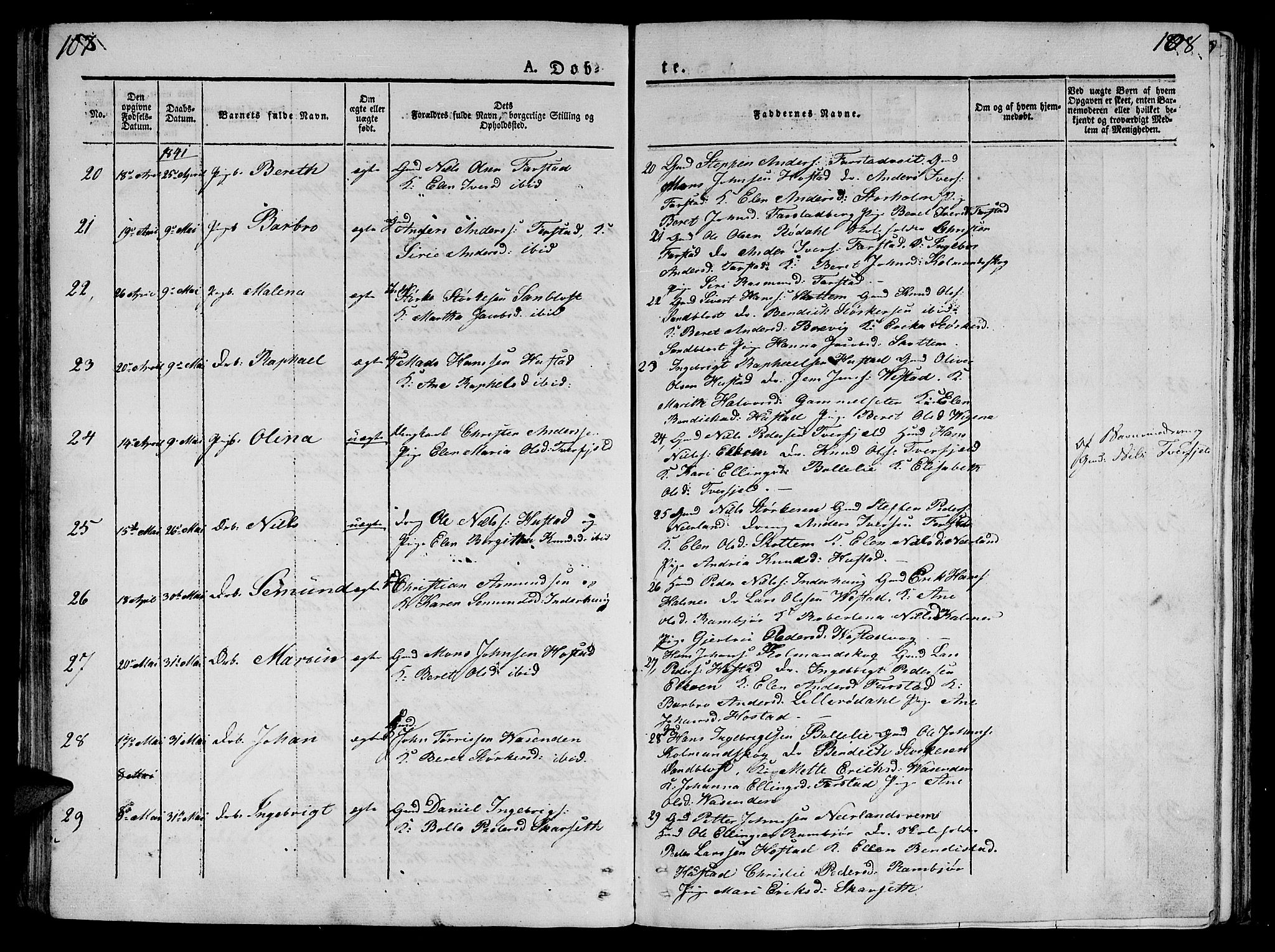 Ministerialprotokoller, klokkerbøker og fødselsregistre - Møre og Romsdal, AV/SAT-A-1454/566/L0765: Parish register (official) no. 566A04, 1829-1841, p. 107-108