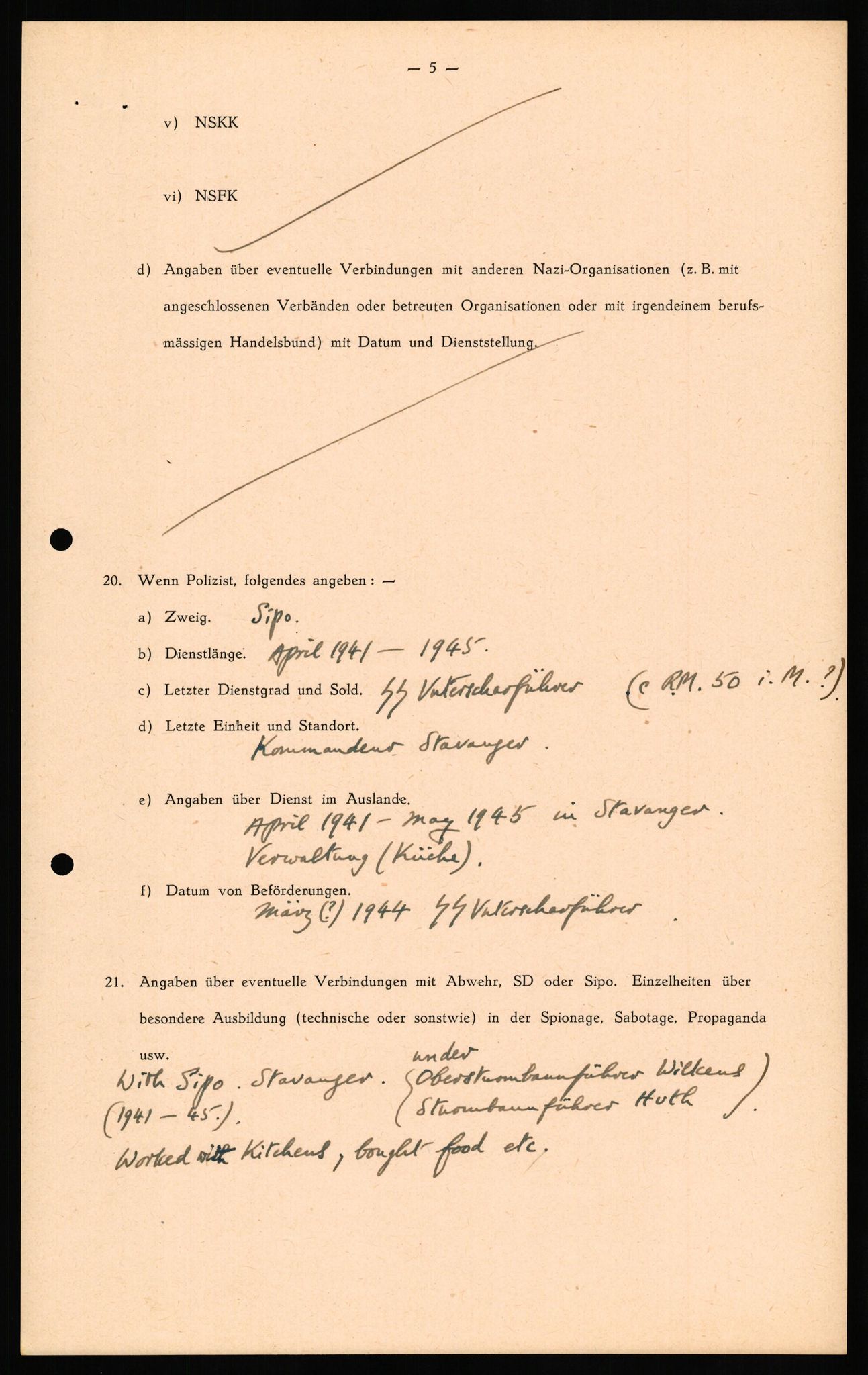 Forsvaret, Forsvarets overkommando II, AV/RA-RAFA-3915/D/Db/L0026: CI Questionaires. Tyske okkupasjonsstyrker i Norge. Tyskere., 1945-1946, p. 353