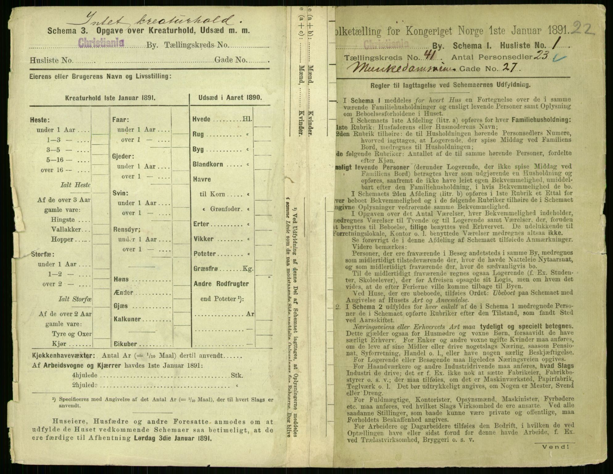 RA, 1891 census for 0301 Kristiania, 1891, p. 23657