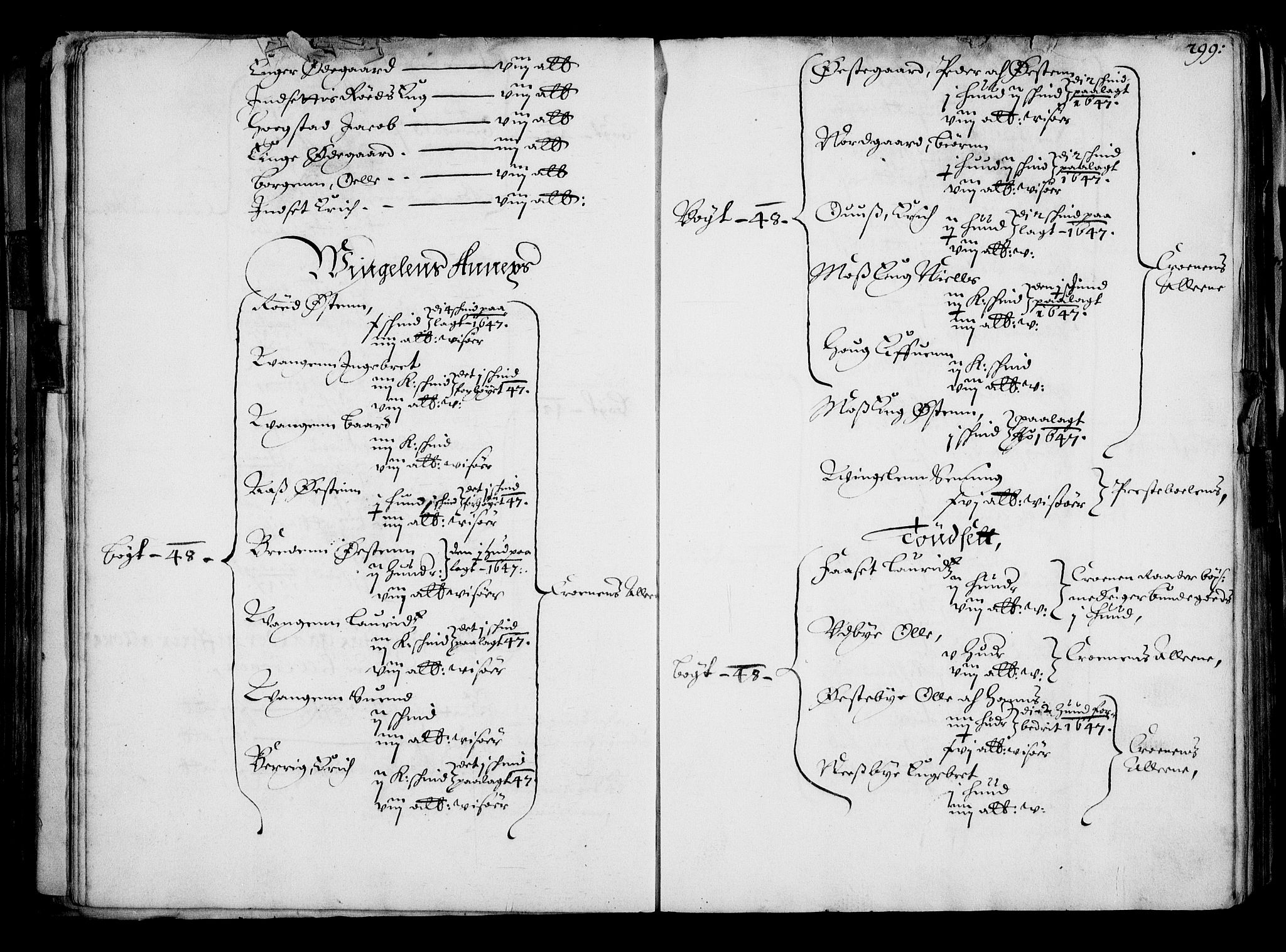 Rentekammeret inntil 1814, Realistisk ordnet avdeling, AV/RA-EA-4070/N/Na/L0001: [XI f]: Akershus stifts jordebok, 1652, p. 298b-299a