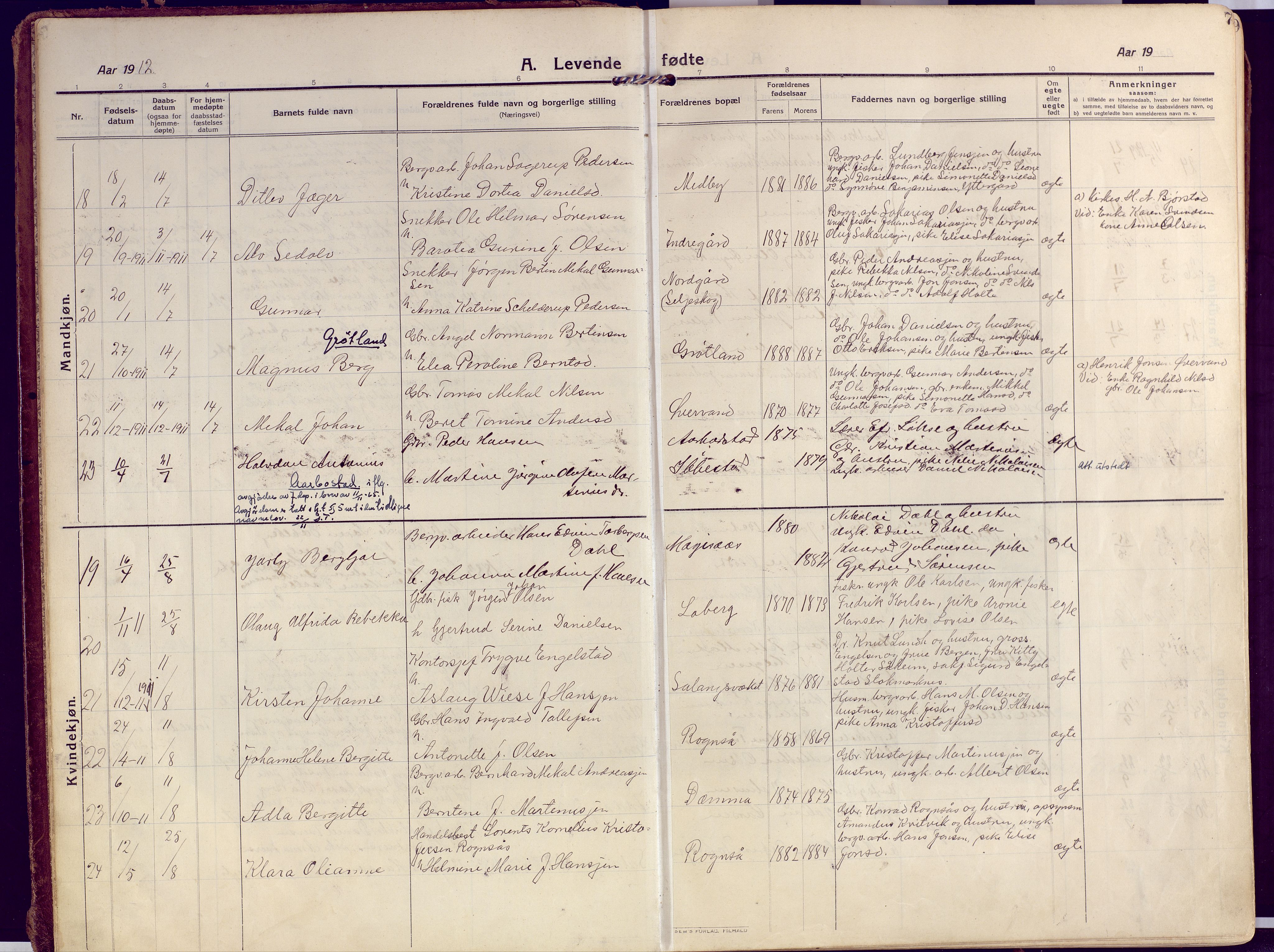 Salangen sokneprestembete, AV/SATØ-S-1324/H/Ha/L0004kirke: Parish register (official) no. 4, 1912-1927, p. 7