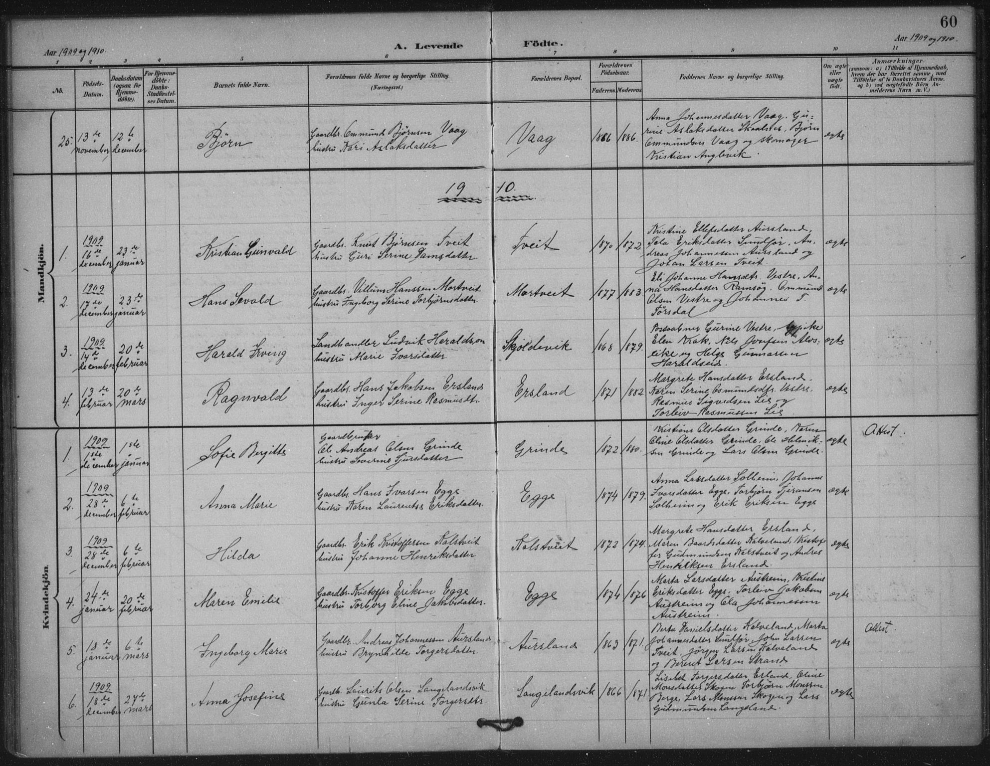 Skjold sokneprestkontor, AV/SAST-A-101847/H/Ha/Haa/L0011: Parish register (official) no. A 11, 1897-1914, p. 60